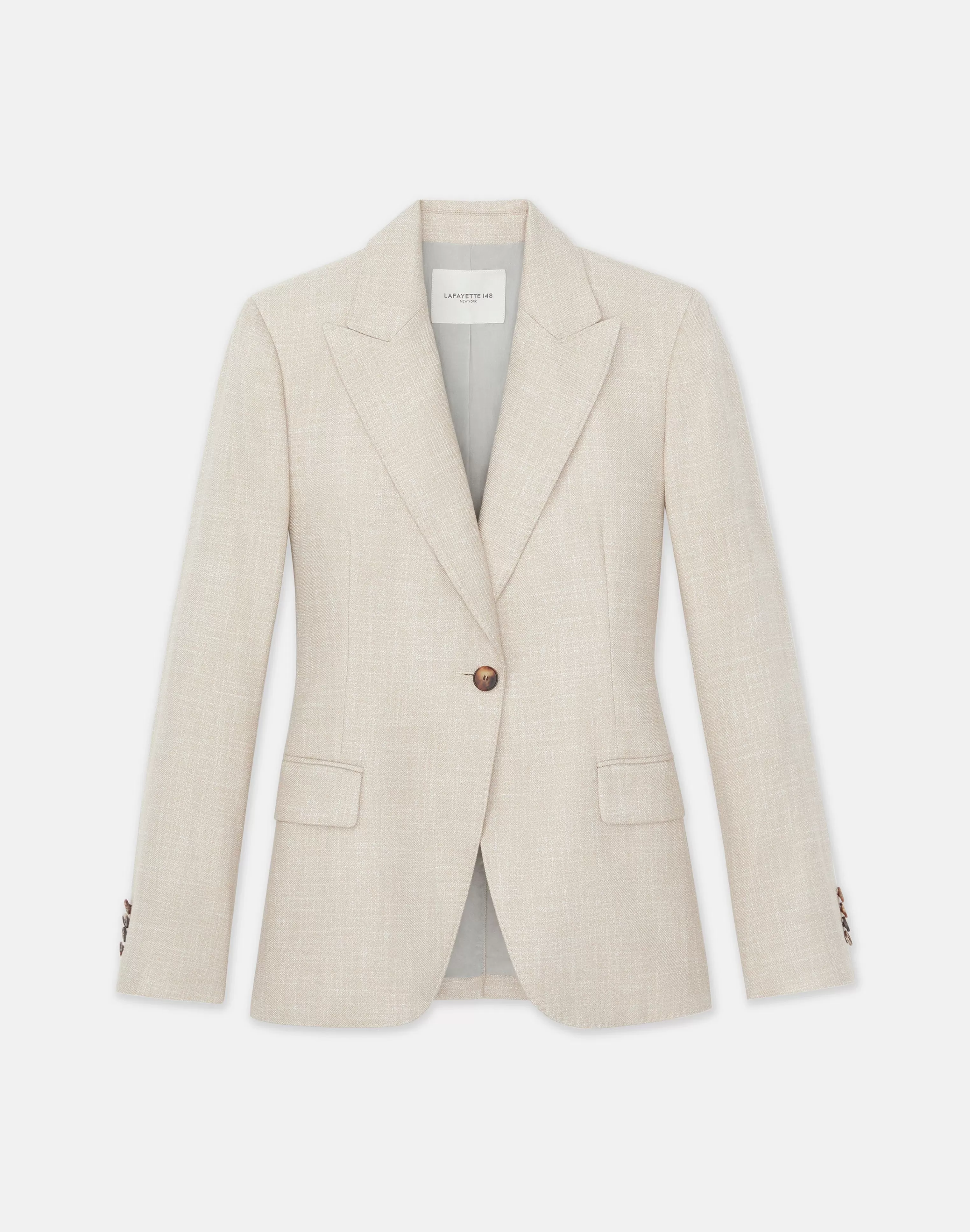 Bamboo Viscose Twill Single Button Blazer<Lafayette 148 New York Cheap