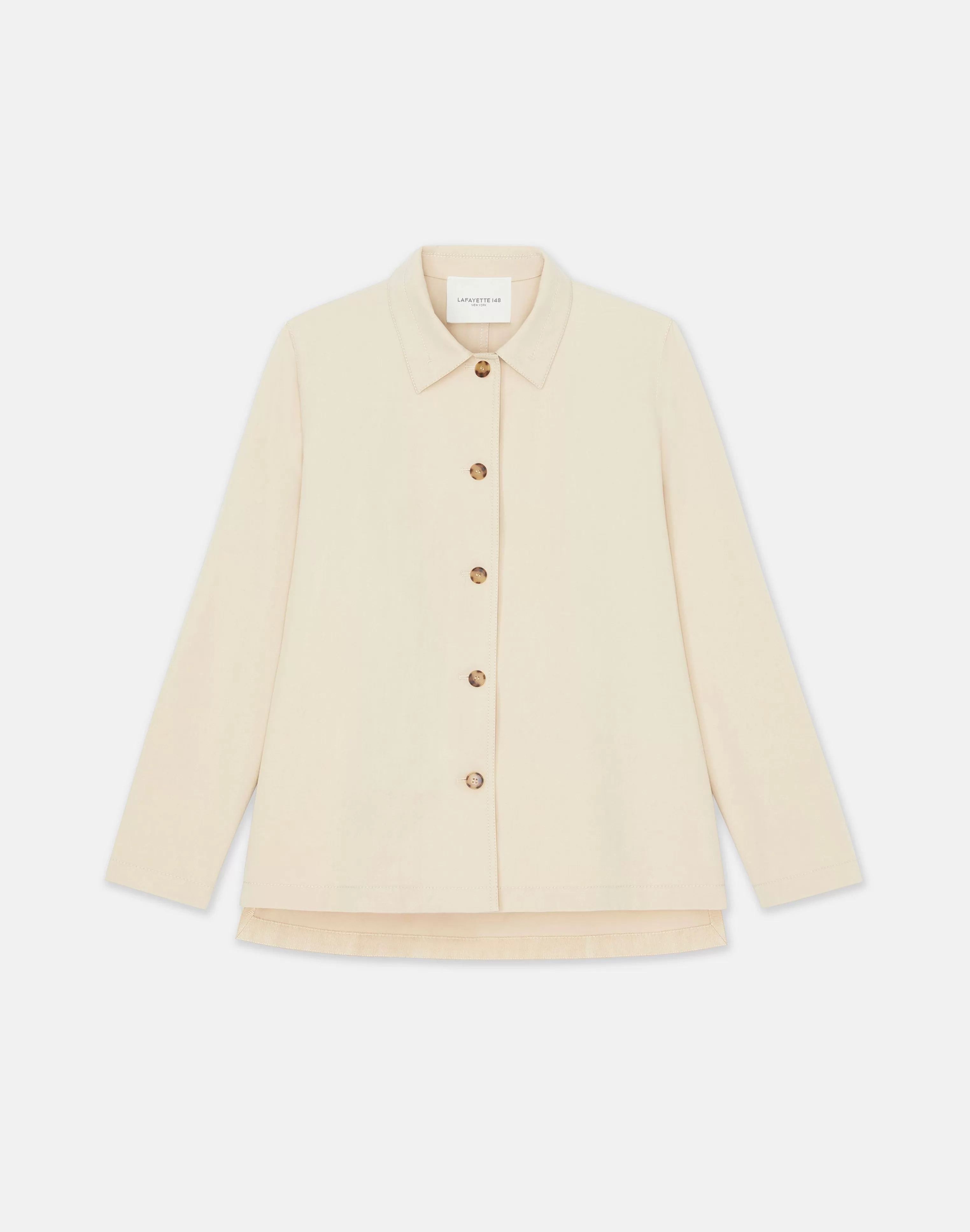 Bi-Stretch Pima Cotton Buttoned Shirt Jacket<Lafayette 148 New York Outlet