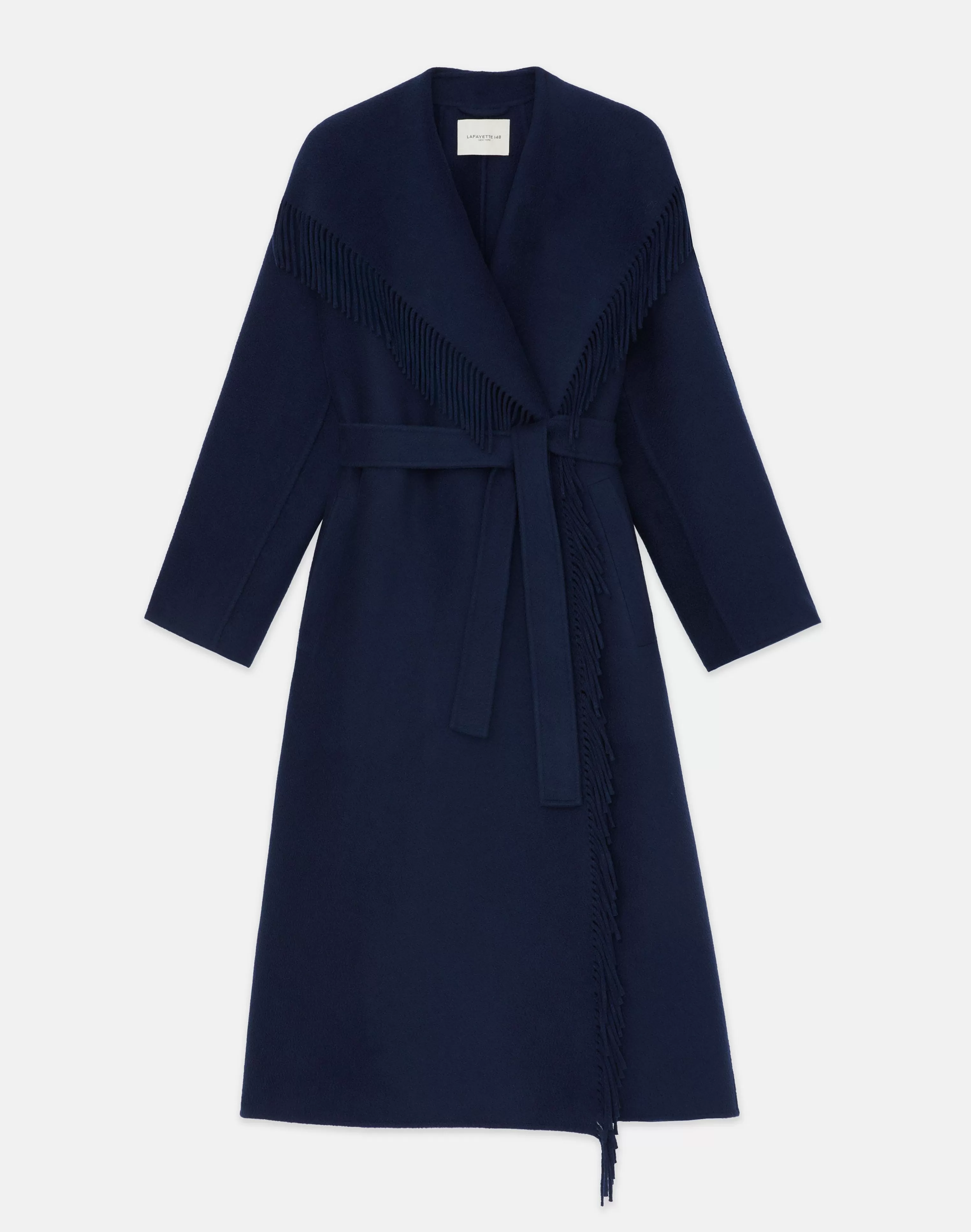 Brushed Cashmere Double Face Fringed Oversized Coat<Lafayette 148 New York Cheap