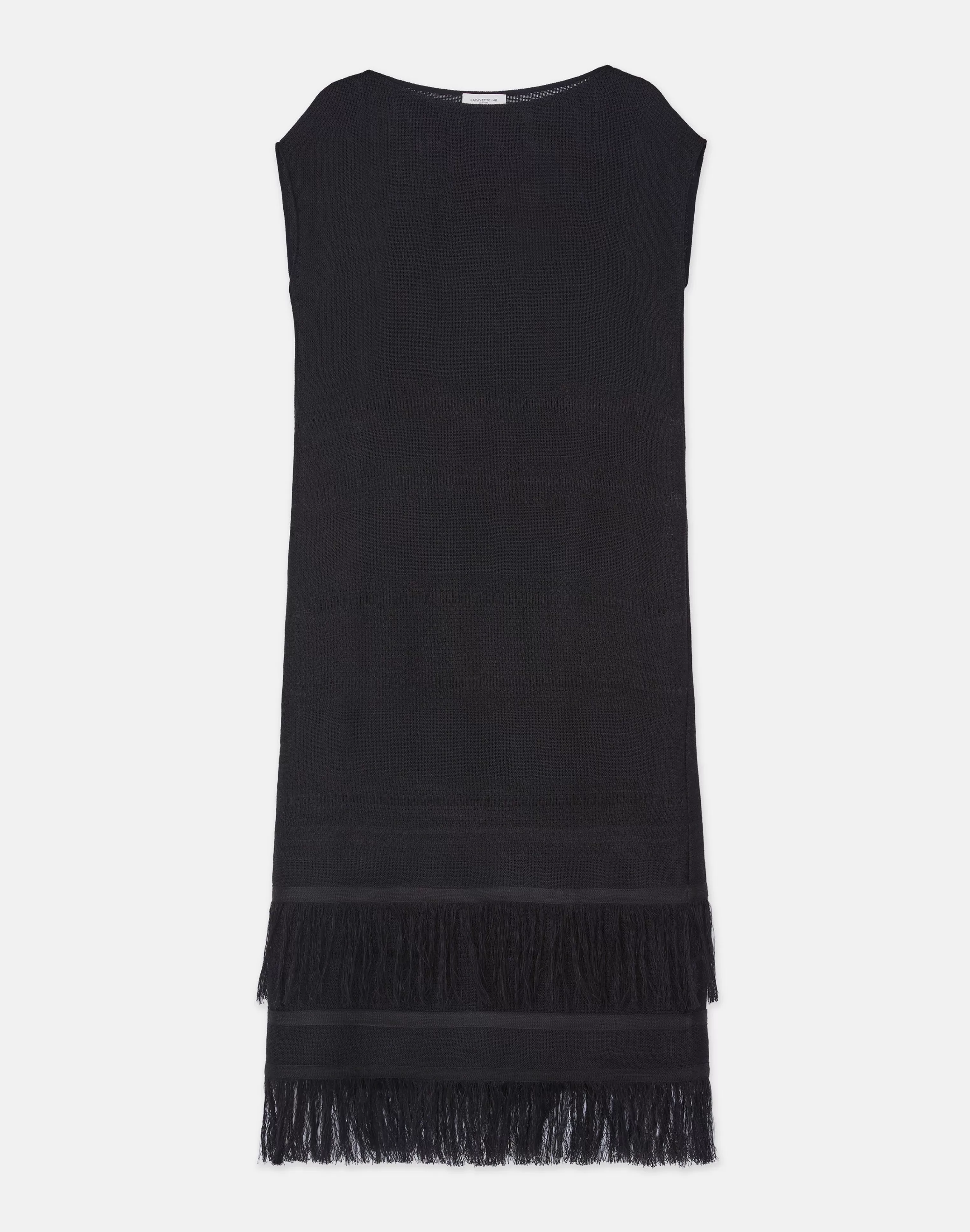 Burlap Jacquard Linen-Viscose Fringed Dress<Lafayette 148 New York Cheap