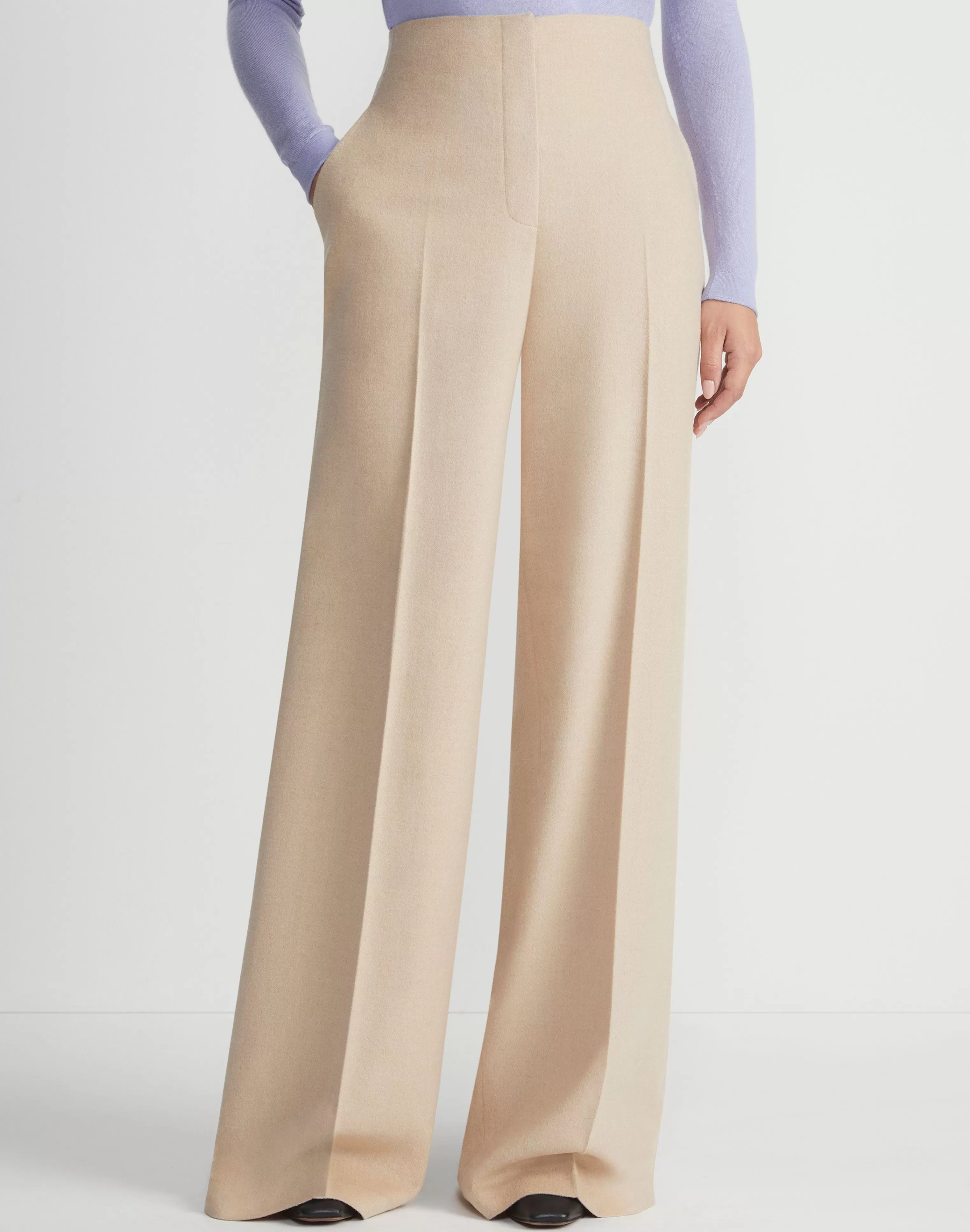 Camel Hair Thames Wide Leg Pant<Lafayette 148 New York Sale