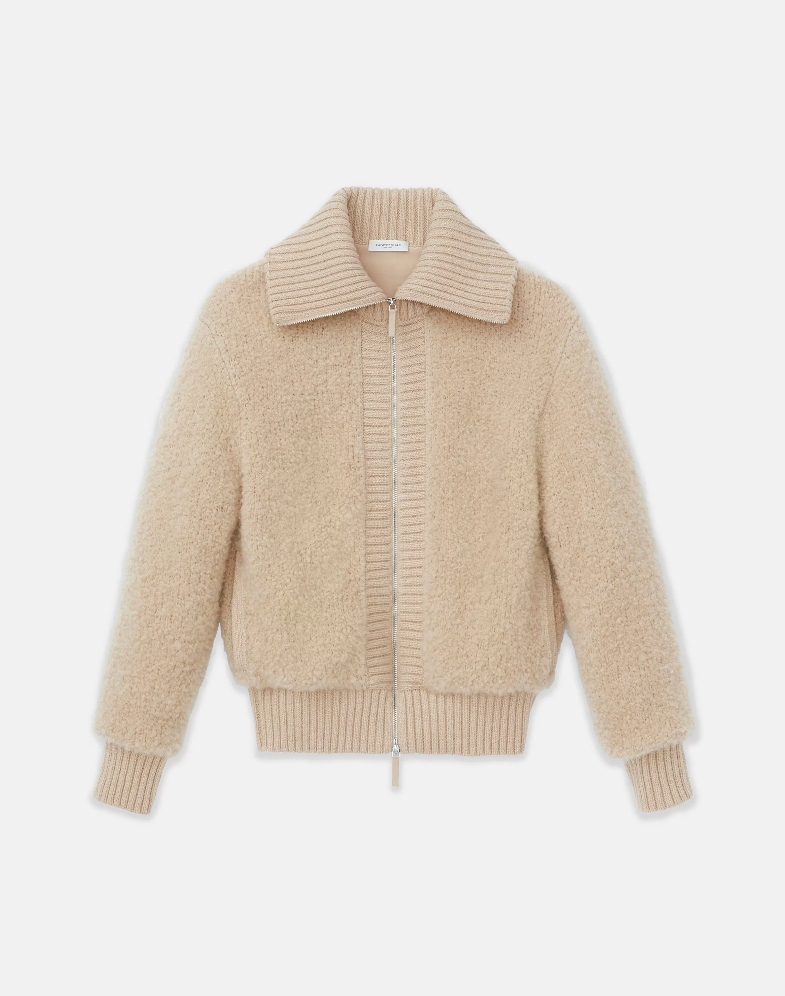 Camel Hair-Silk Bouclé Collared Cardigan<Lafayette 148 New York Shop