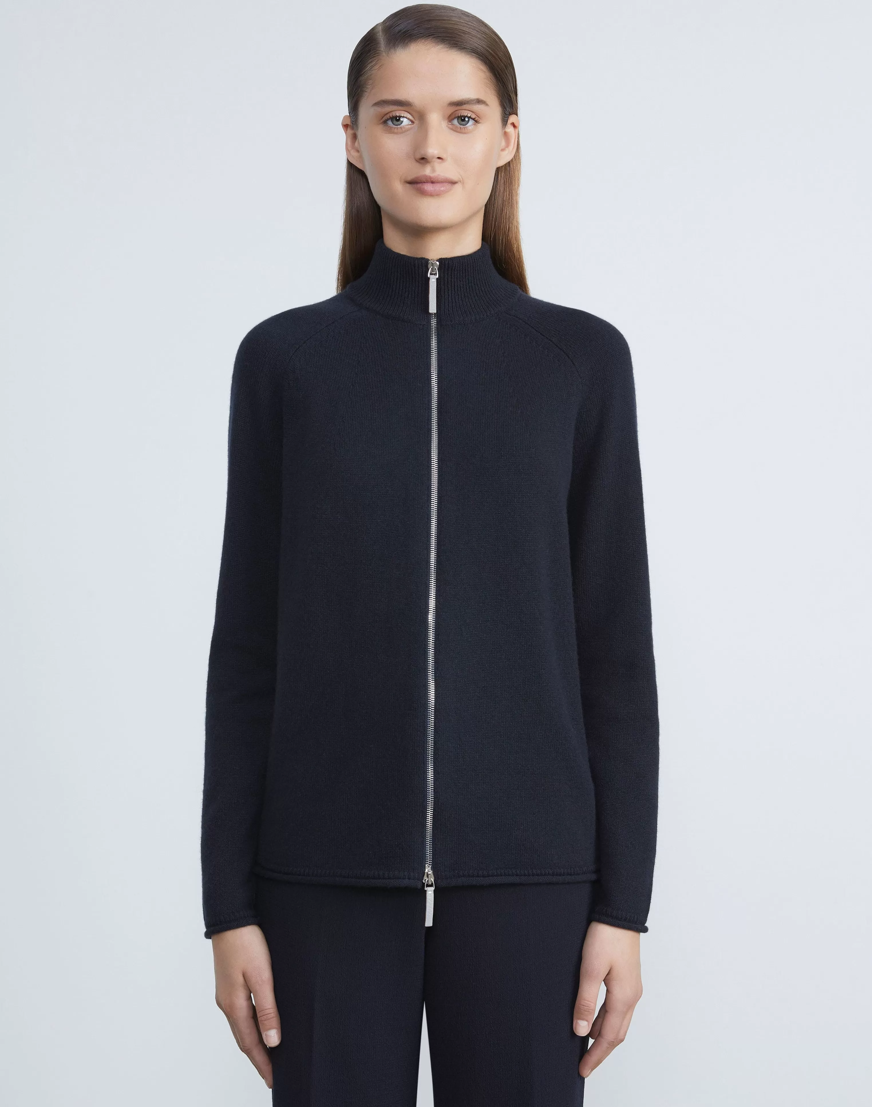 Cashmere Zip Front Cardigan<Lafayette 148 New York Cheap