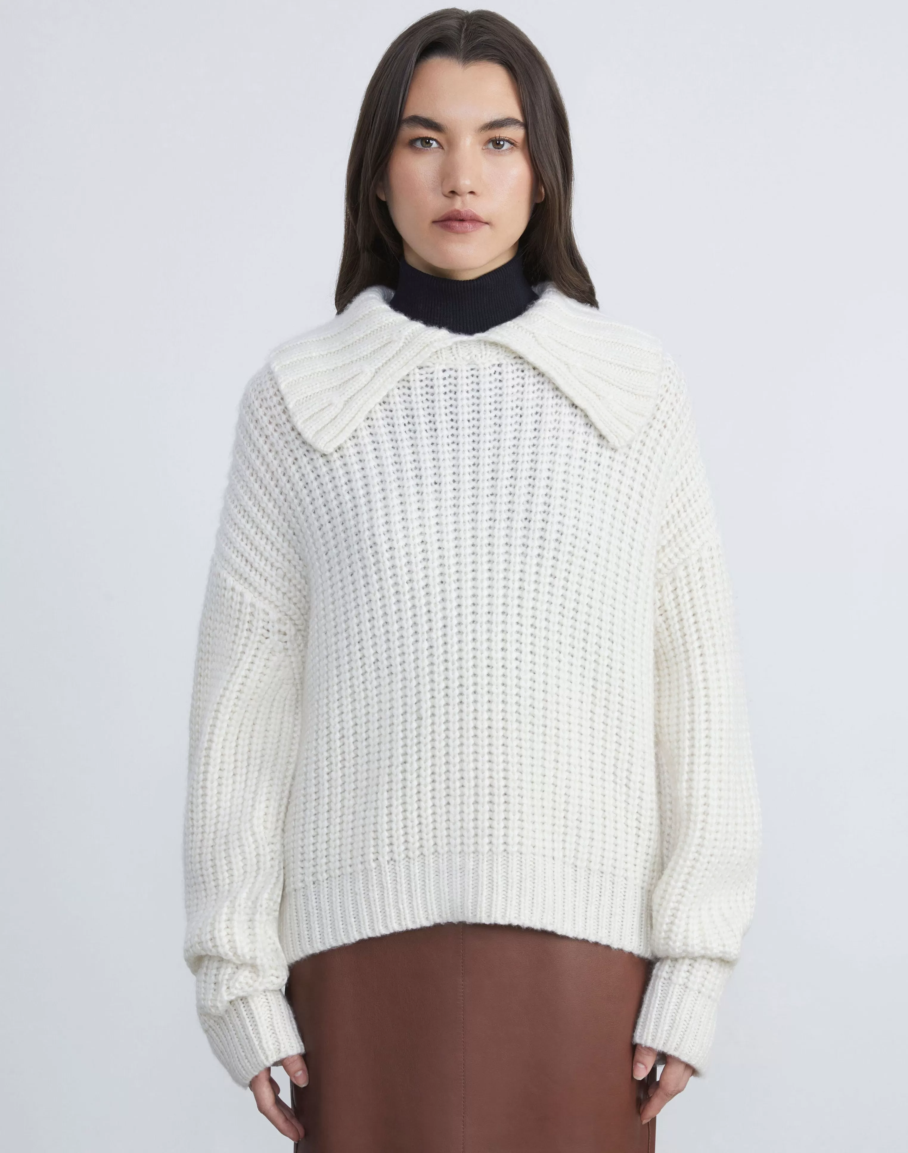 Cashmere-Silk Collared Sweater<Lafayette 148 New York Clearance