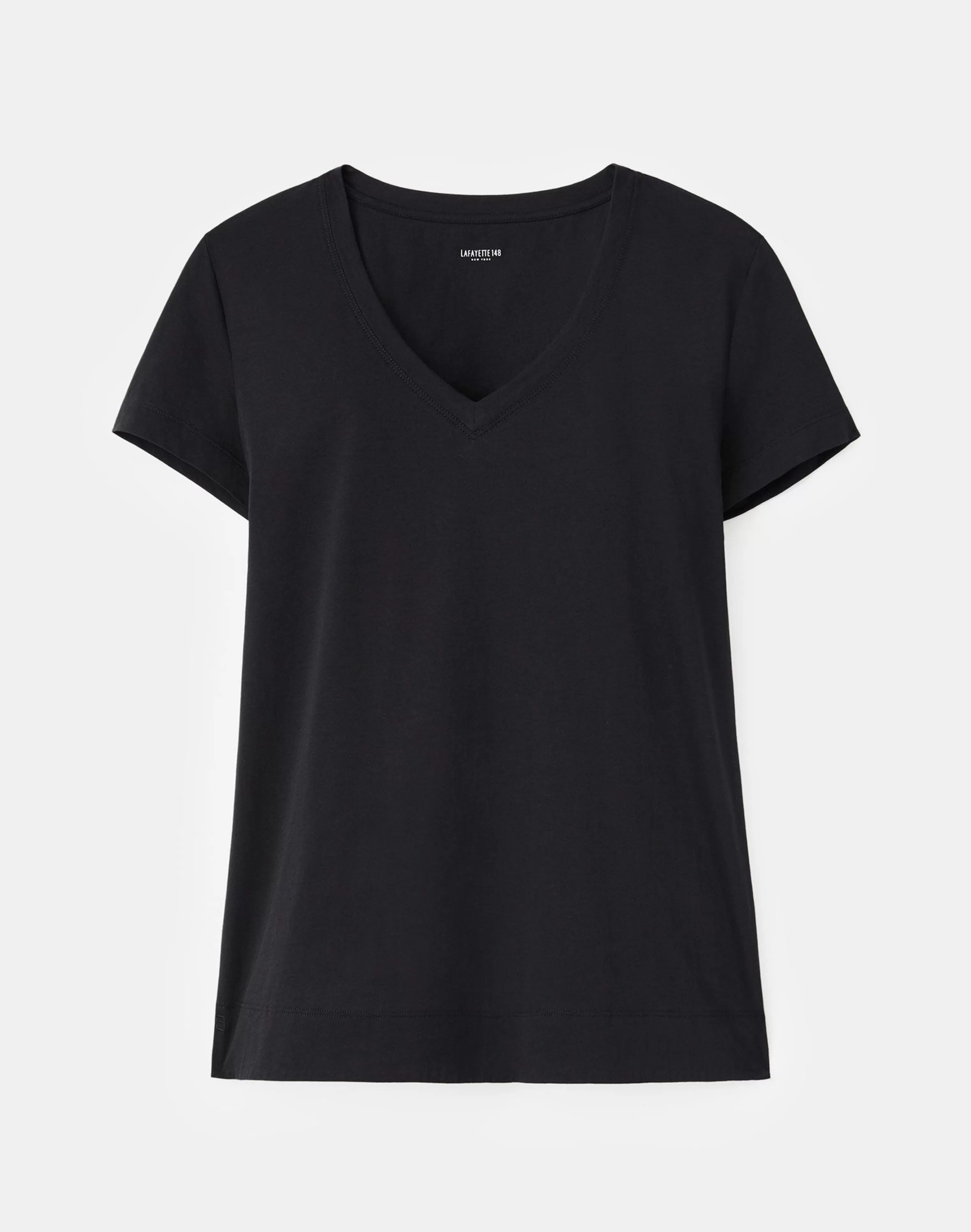 Cotton Jersey Modern V-Neck Tee<Lafayette 148 New York Hot