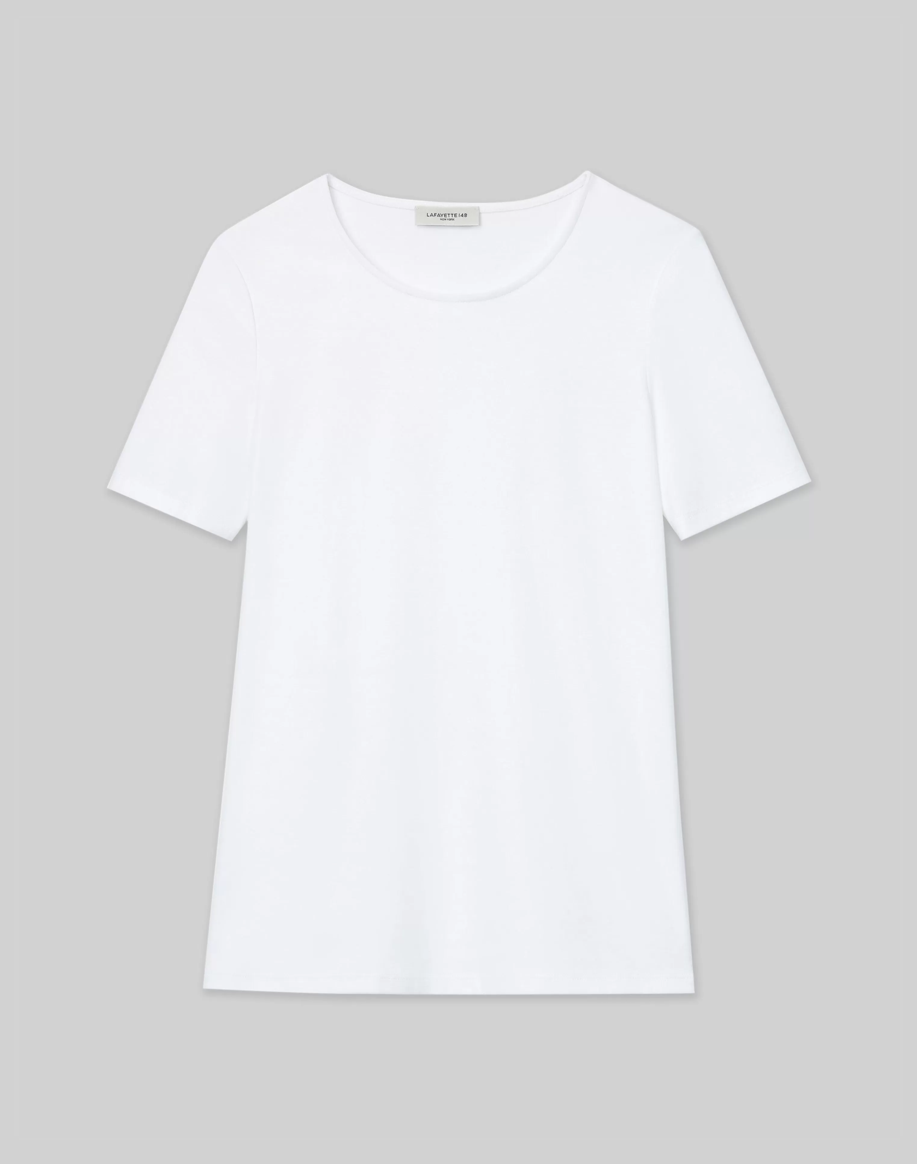 Cotton Rib Crewneck T-Shirt<Lafayette 148 New York Cheap