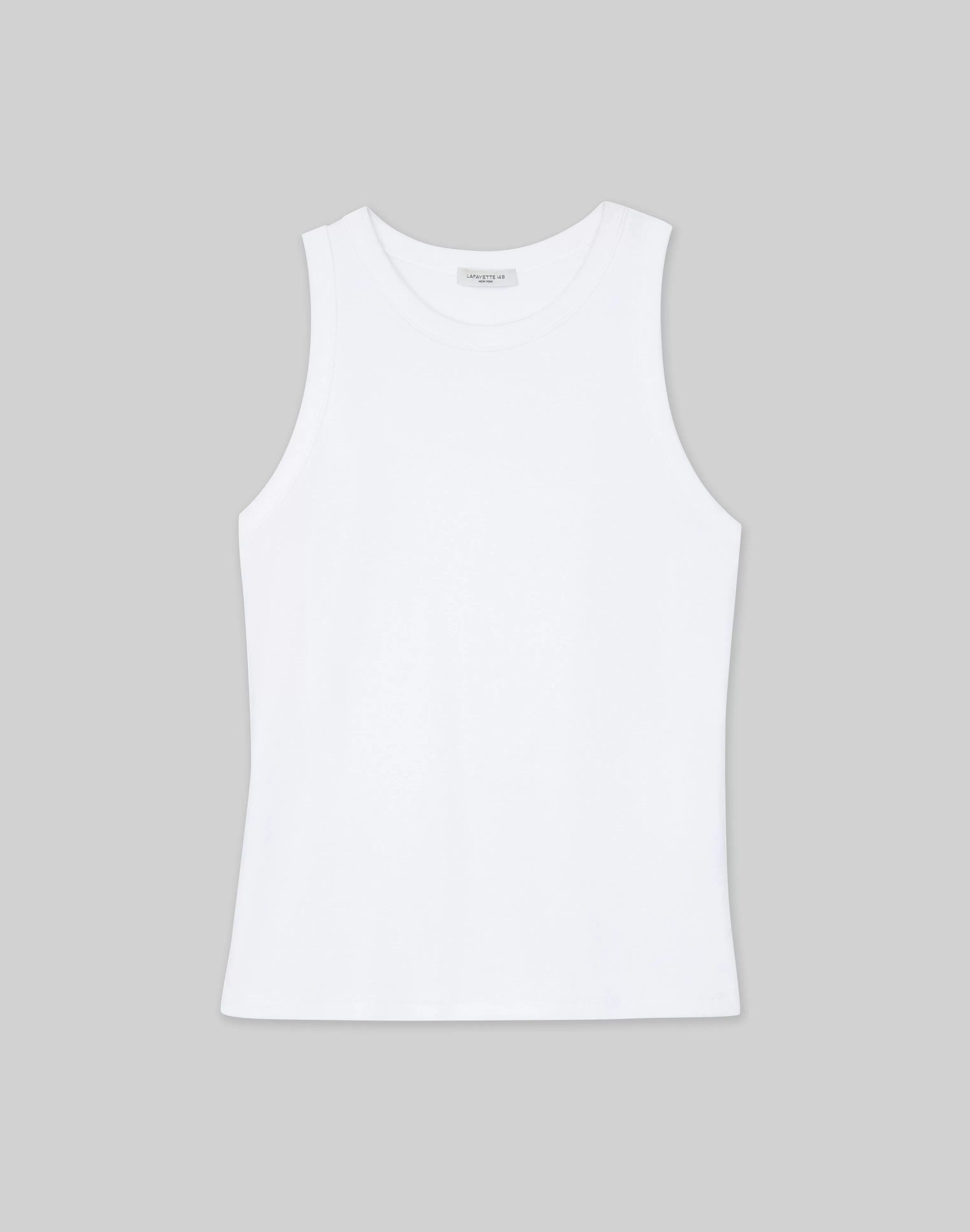 Cotton Rib Racerback Tank<Lafayette 148 New York Outlet