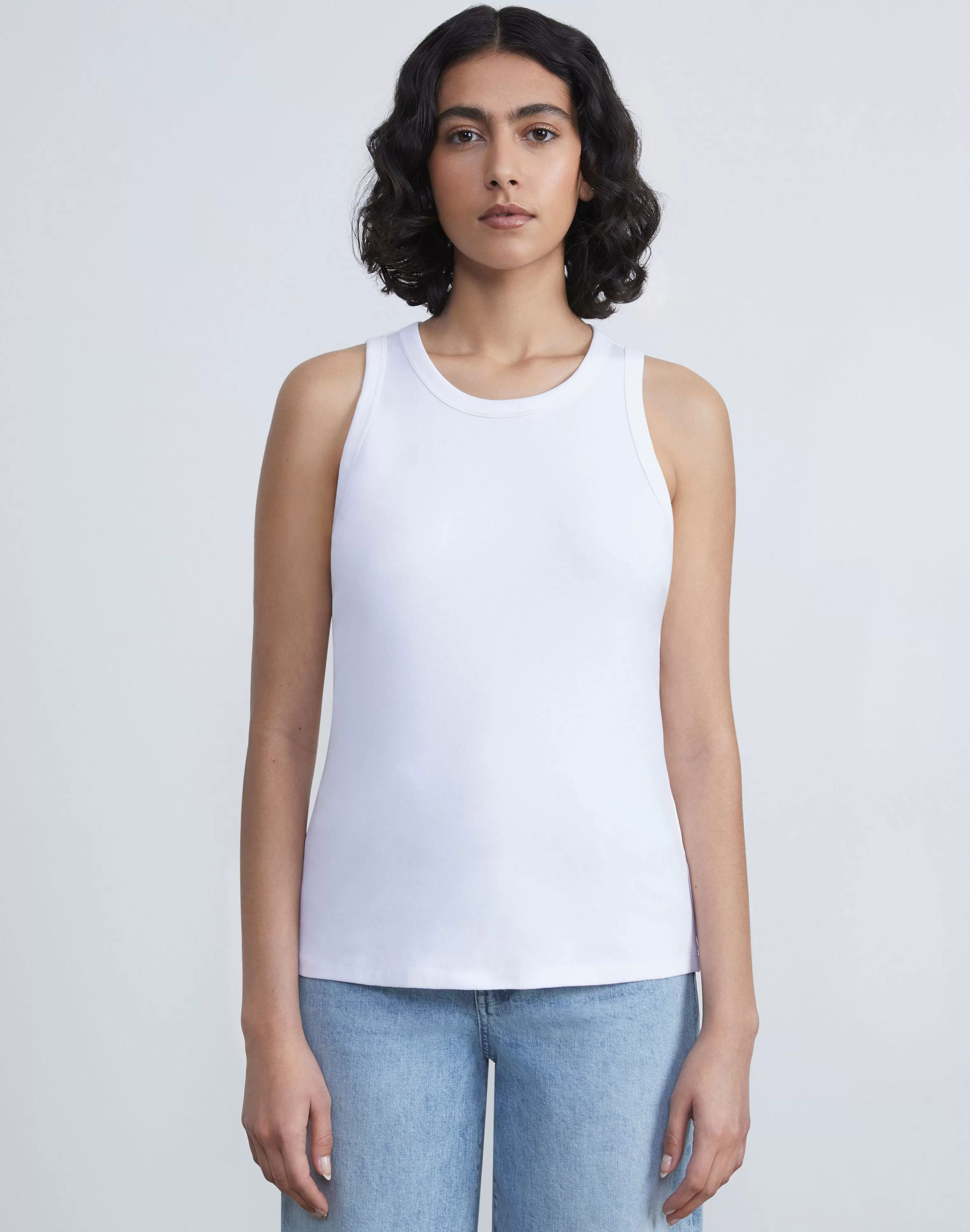 Cotton Rib Racerback Tank<Lafayette 148 New York Outlet