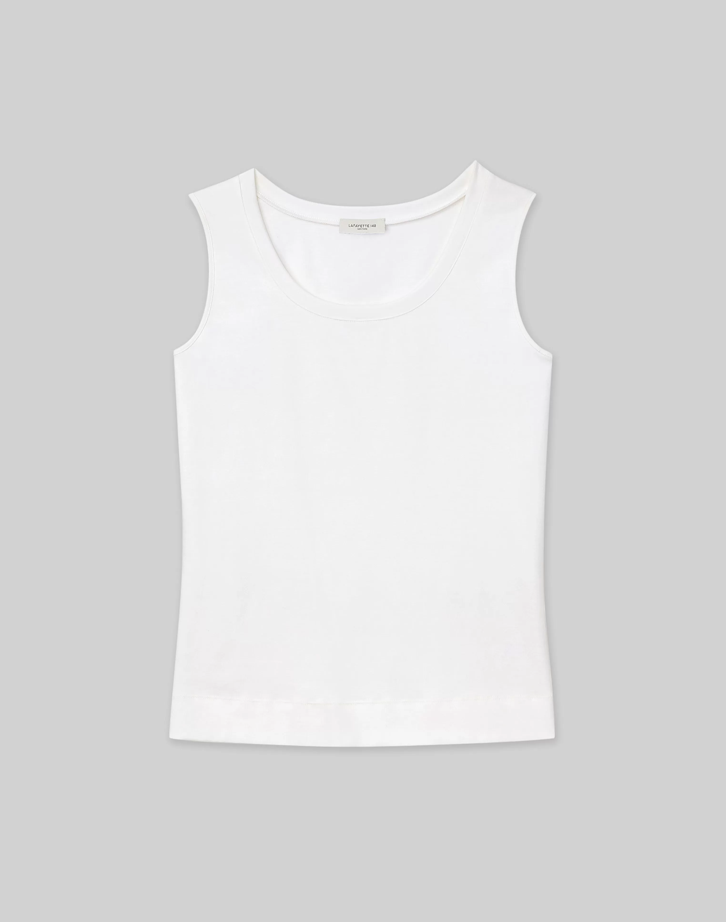 Cotton Rib Scoop Neck Tank<Lafayette 148 New York Discount