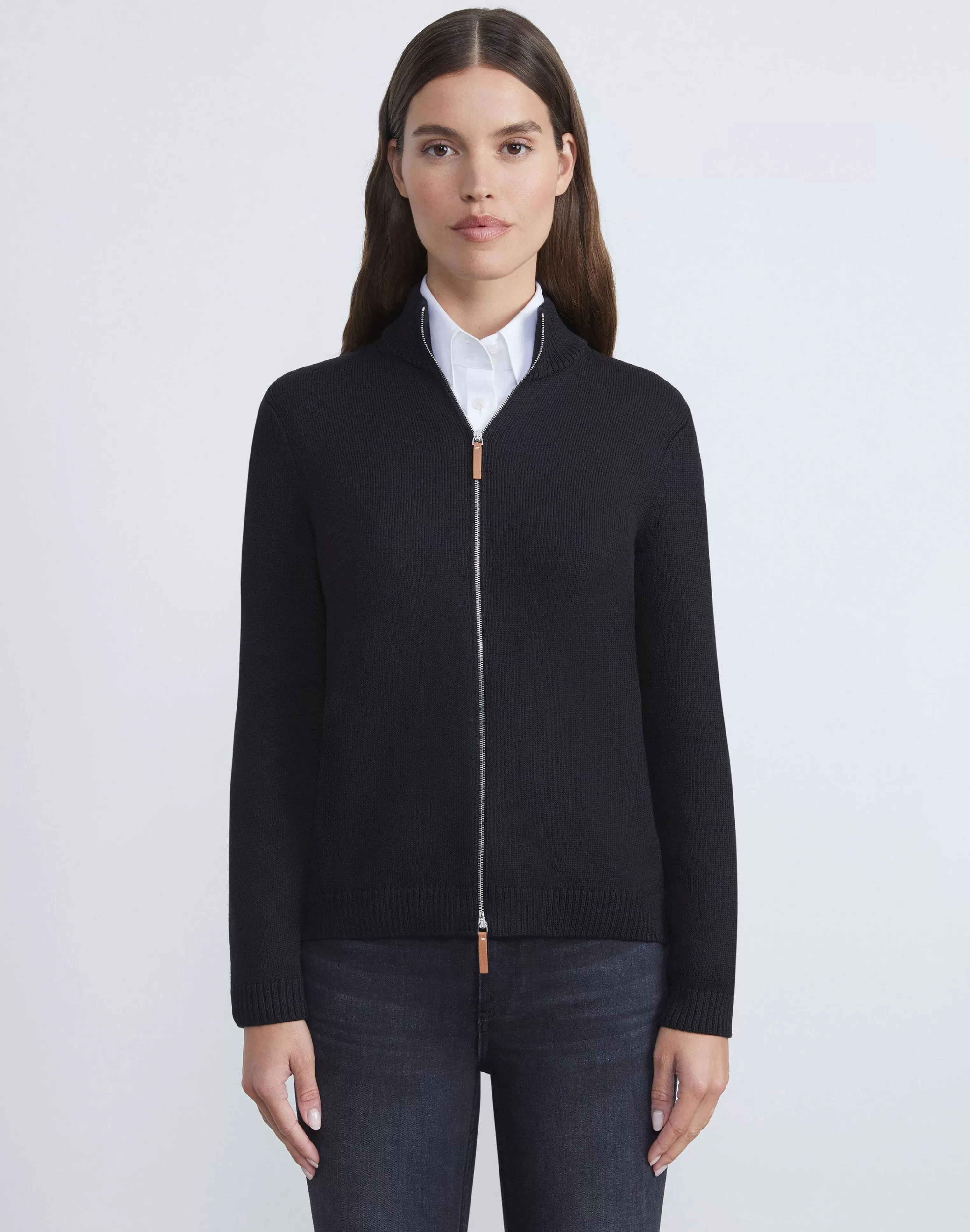 Cotton-Silk Tape Knit Bomber<Lafayette 148 New York Hot