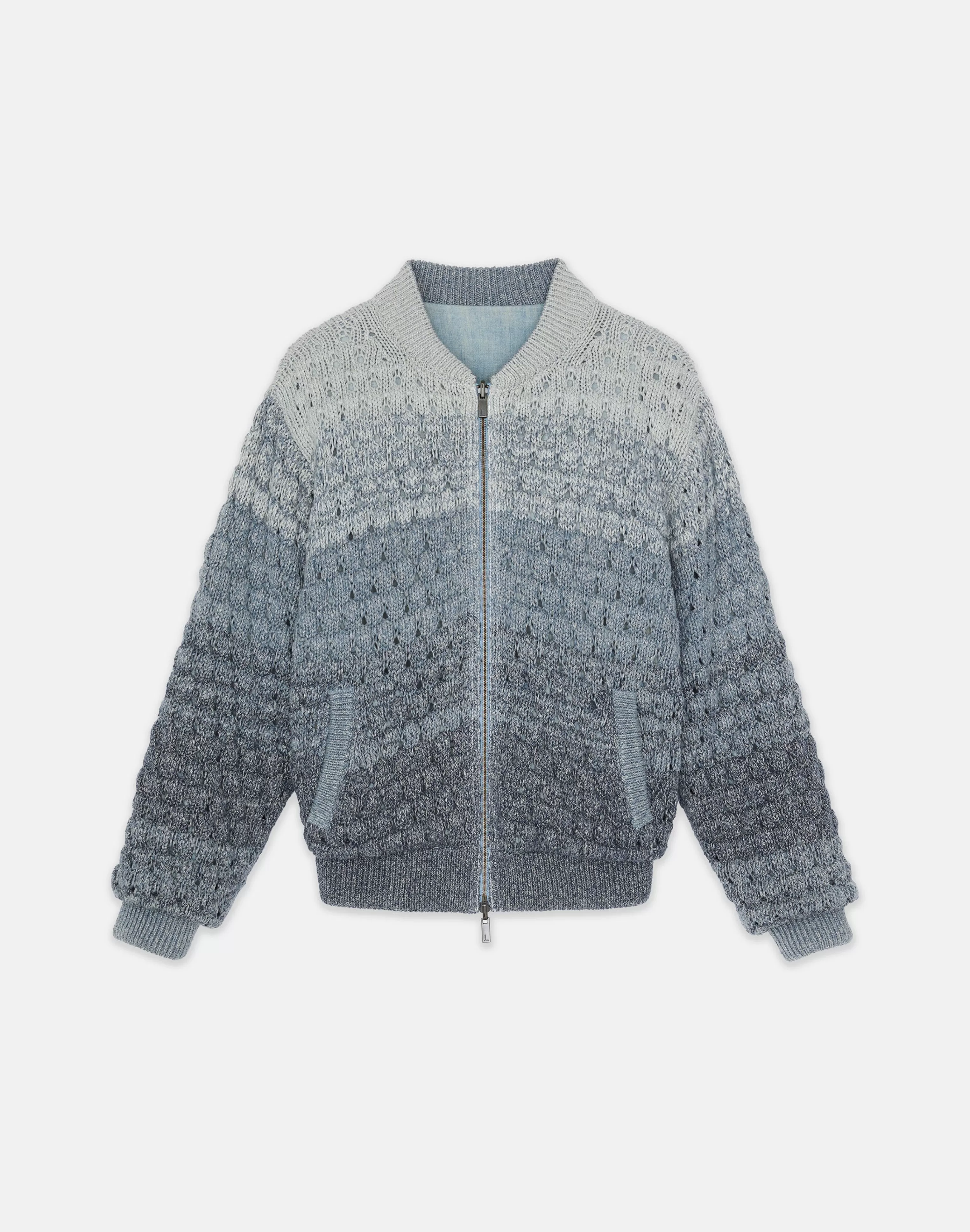 Denim Yarn & Organic Chambray Reversible Bomber<Lafayette 148 New York Hot