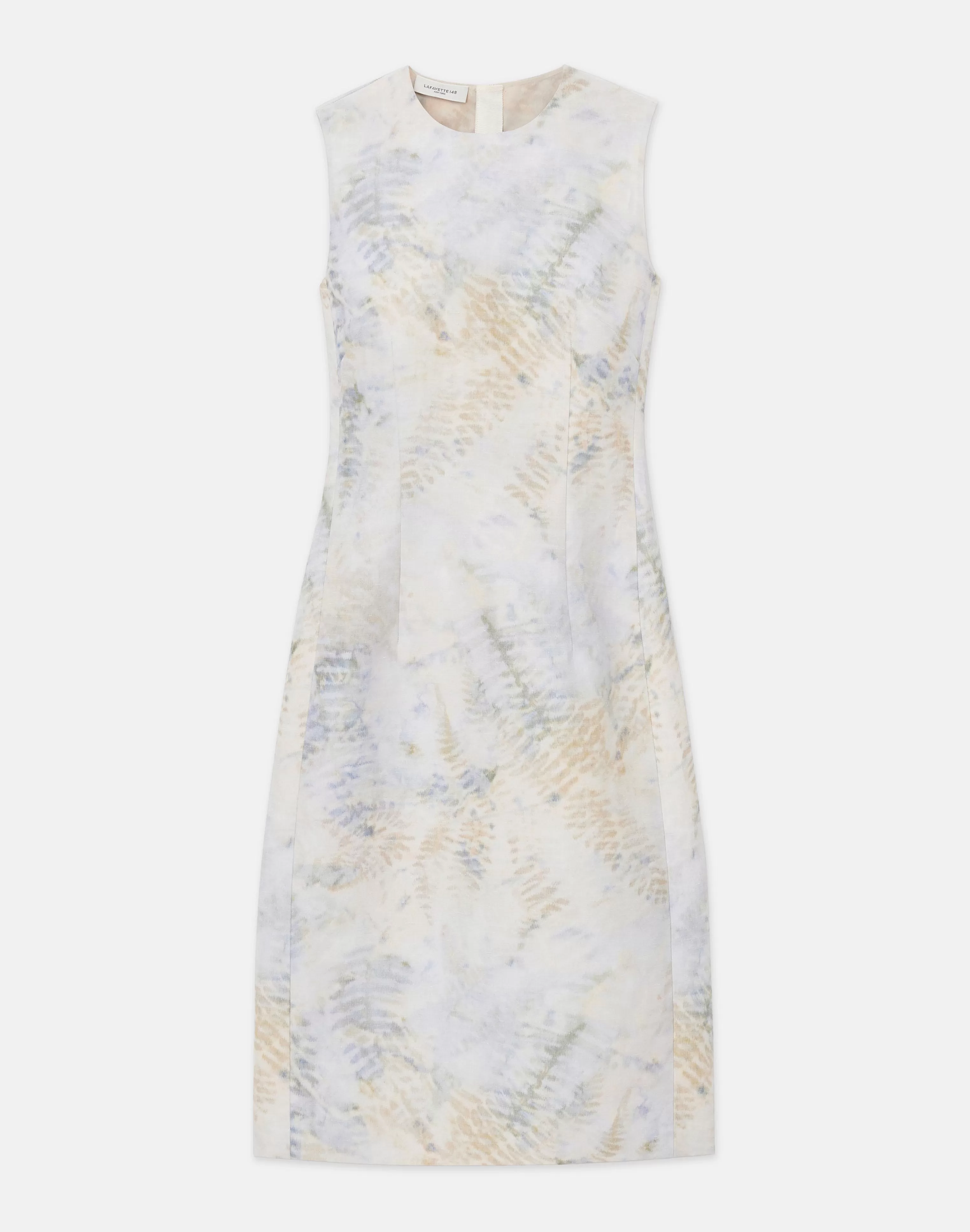 Eco Fern Warp Print Linen Sheath Dress<Lafayette 148 New York Flash Sale