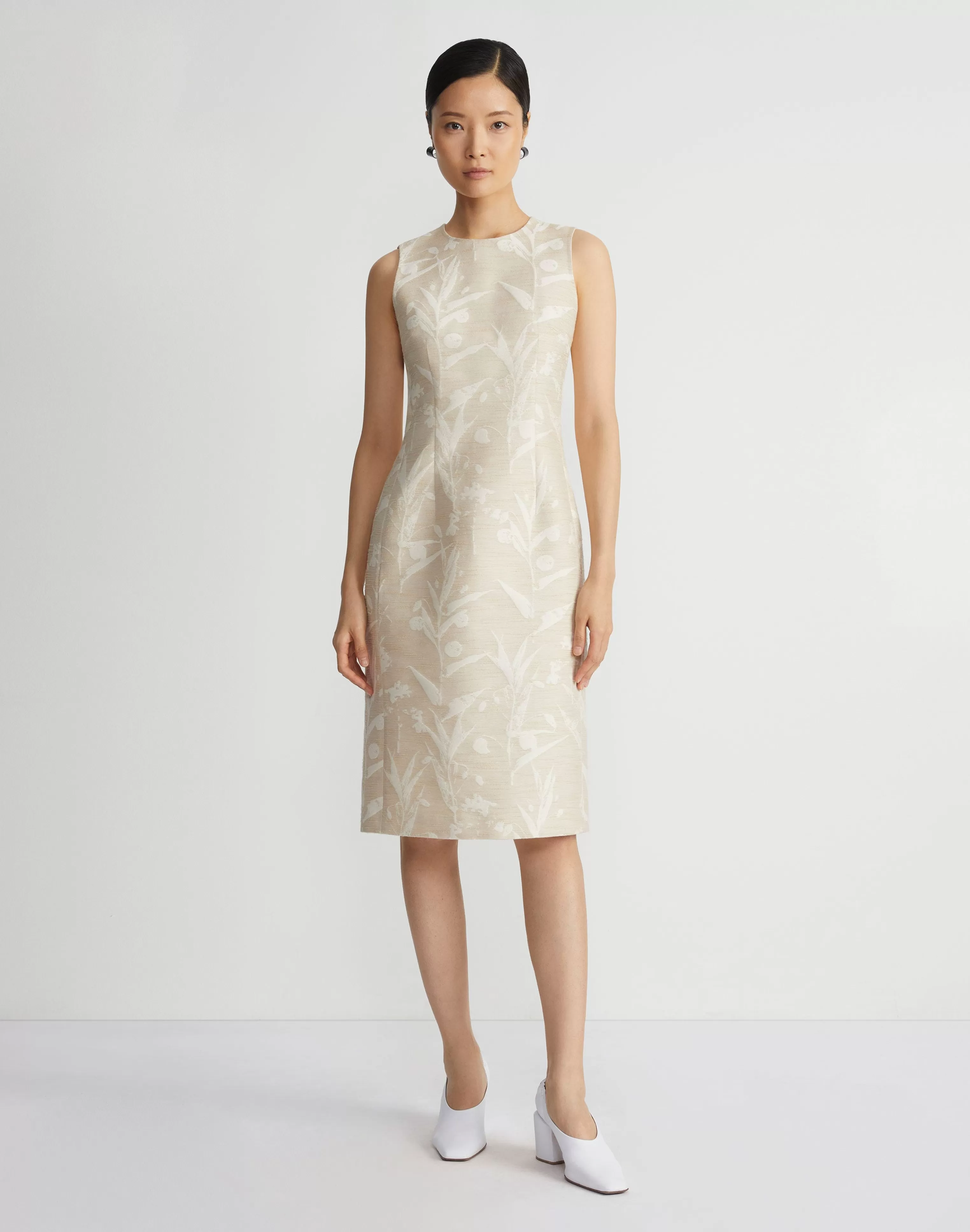 Eco Flora Jacquard Cotton-Silk Sheath Dress<Lafayette 148 New York Discount