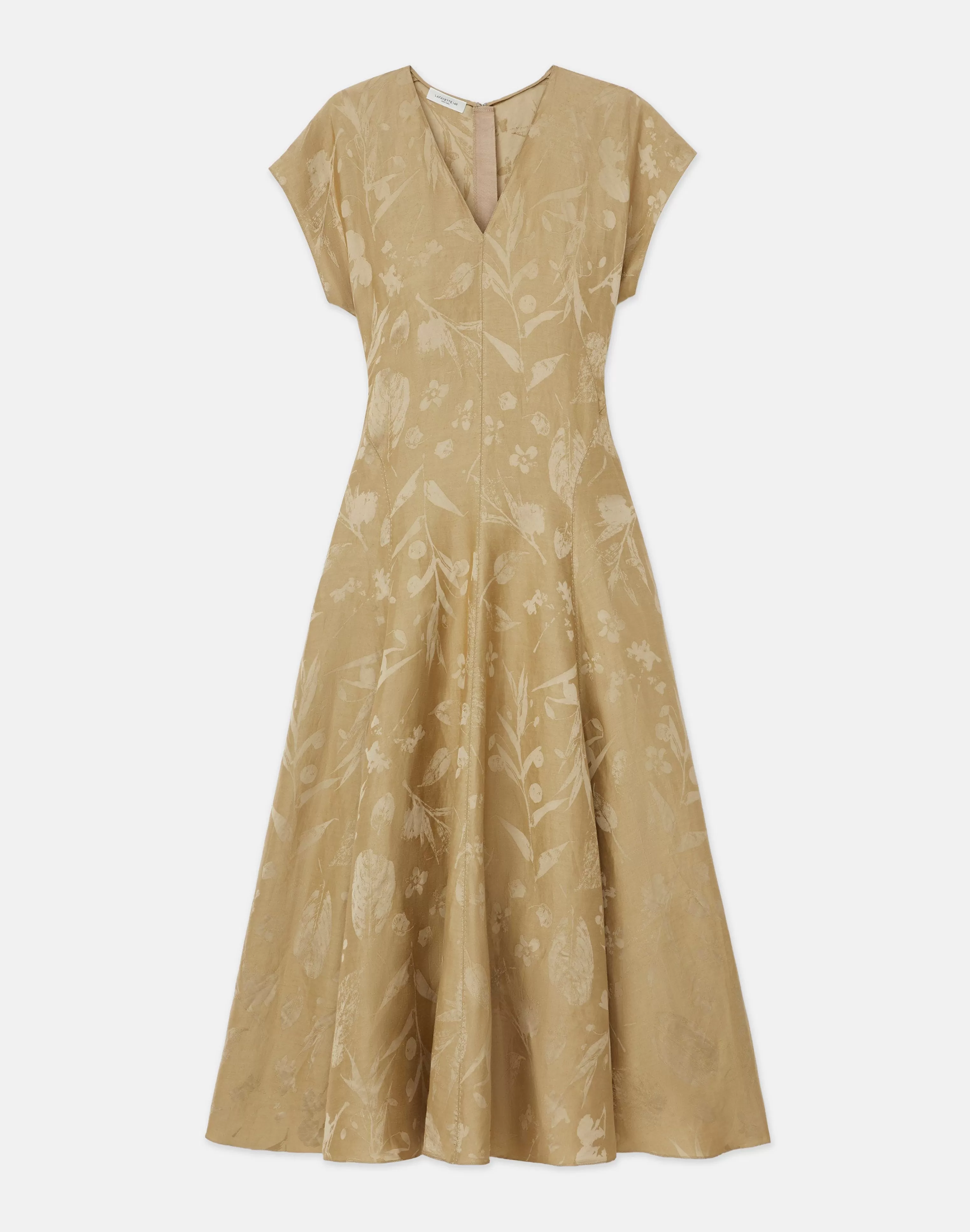 Eco Flora Jacquard Linen-Viscose Flared Dress<Lafayette 148 New York Online