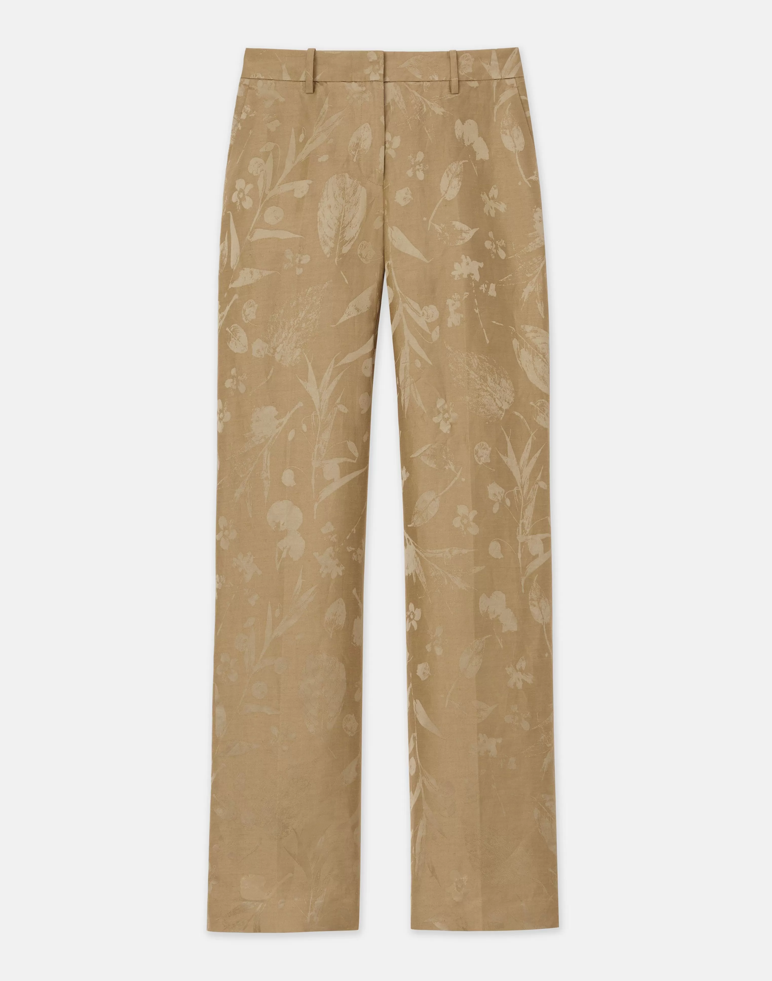 Eco Flora Jacquard Linen-Viscose Gates Pant<Lafayette 148 New York Cheap