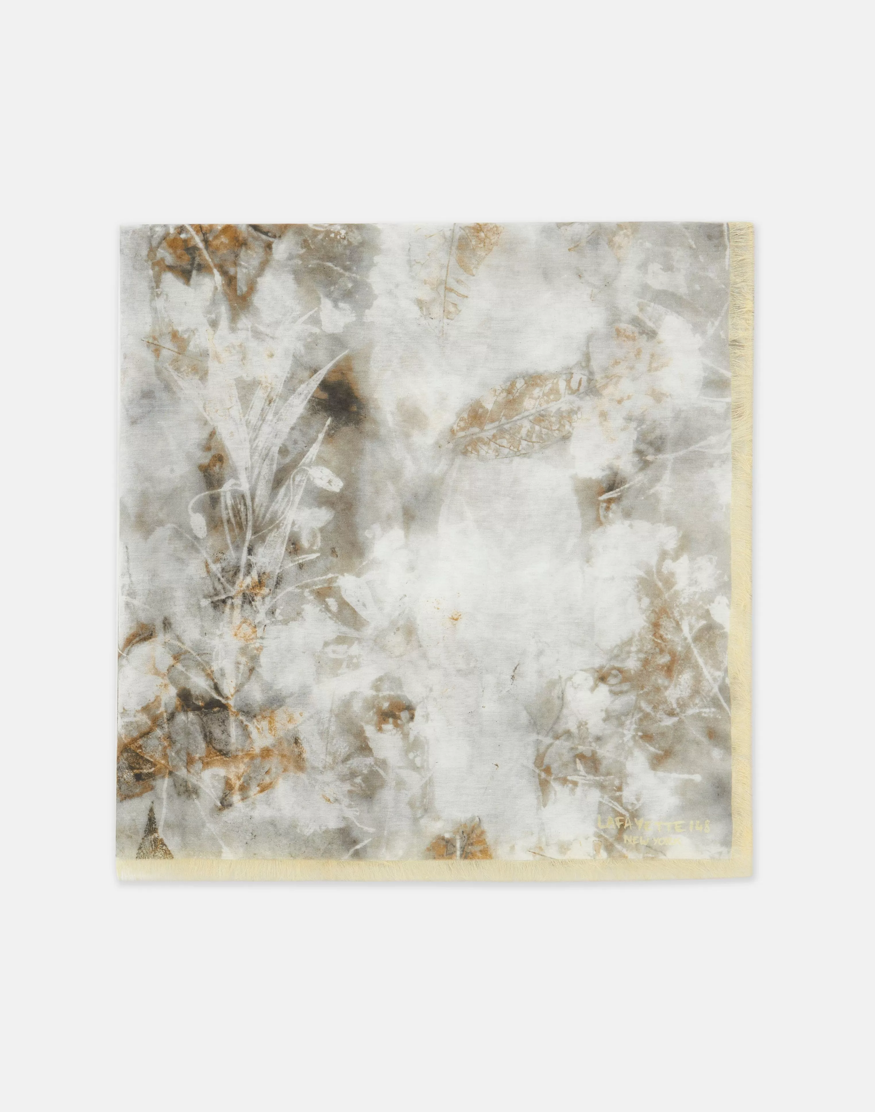 Eco Leaves Print Cotton-Silk Scarf<Lafayette 148 New York Sale