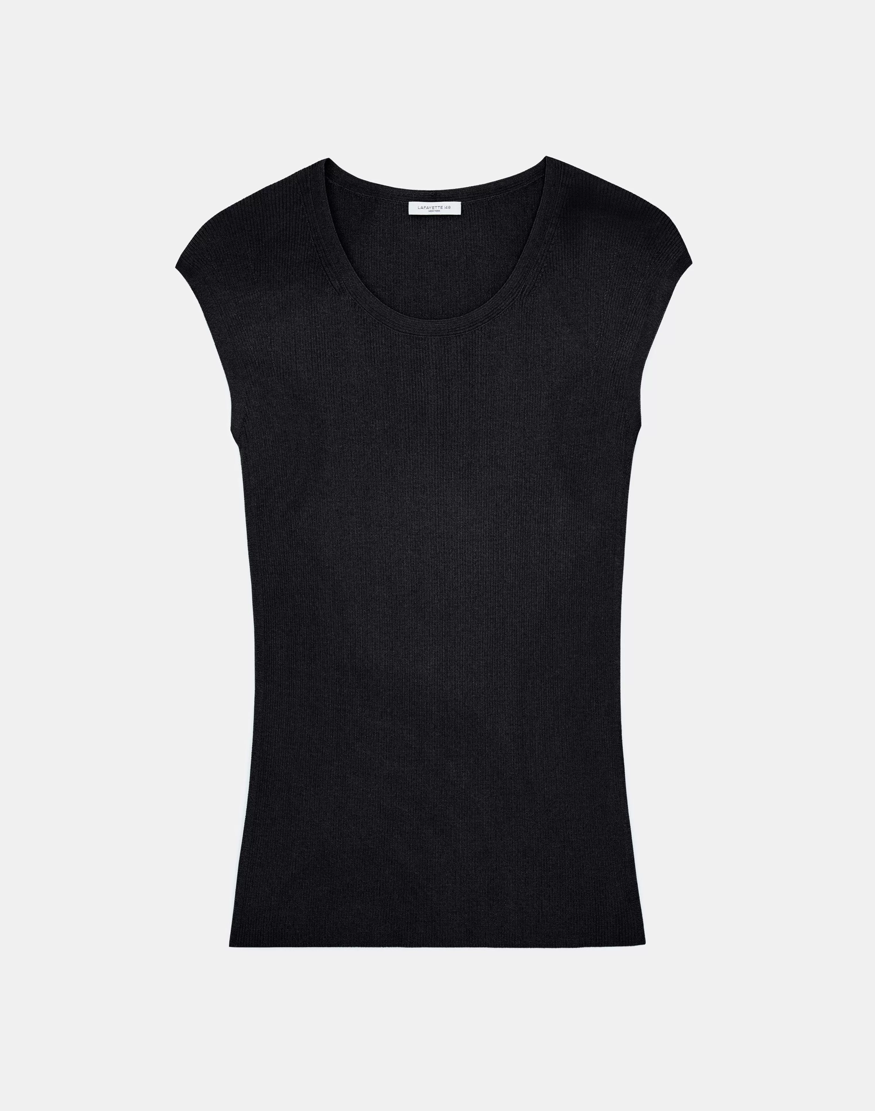 Finespun Voile Ribbed Cap Sleeve Top<Lafayette 148 New York Best Sale