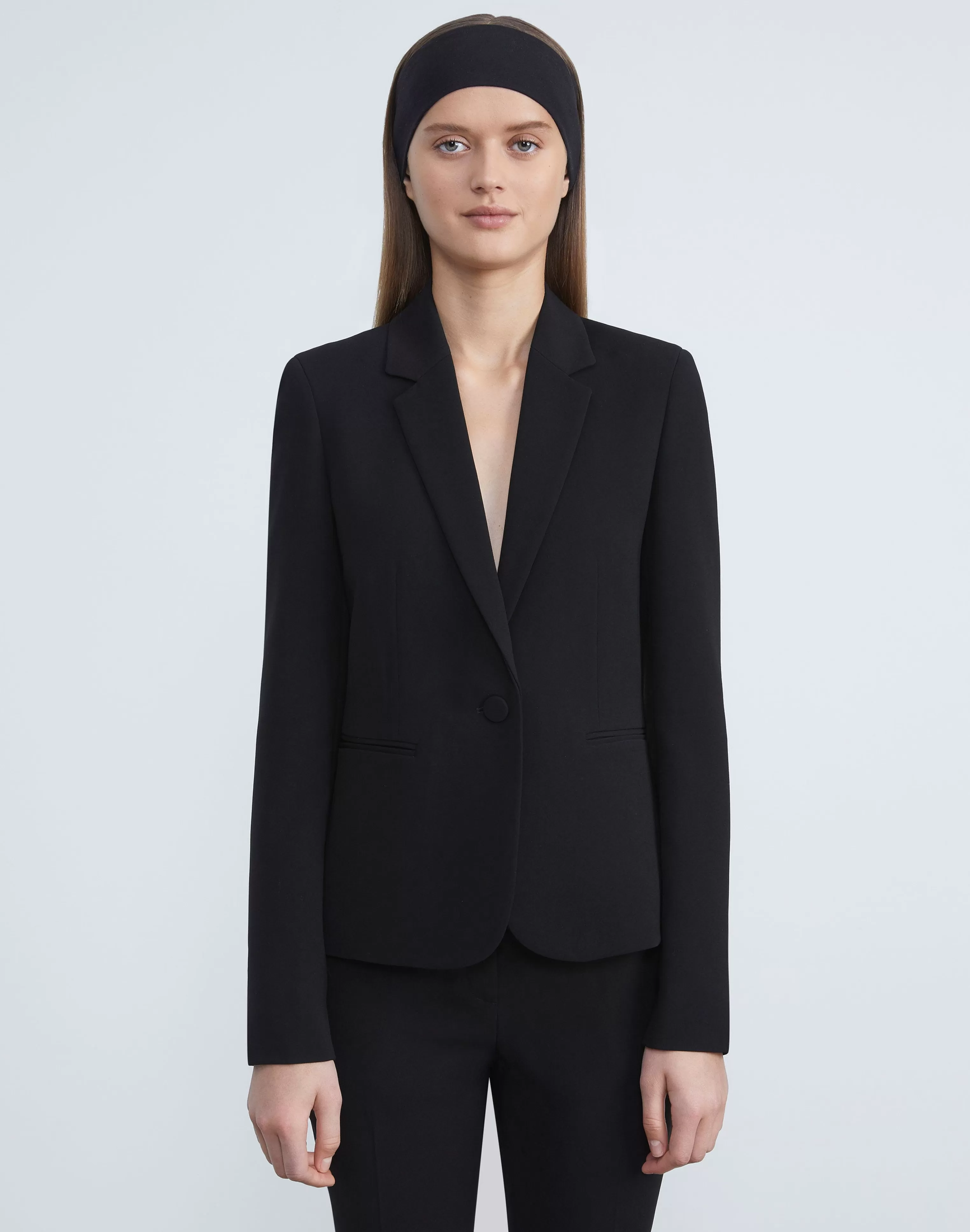 Finesse Crepe Single Button Blazer<Lafayette 148 New York Discount