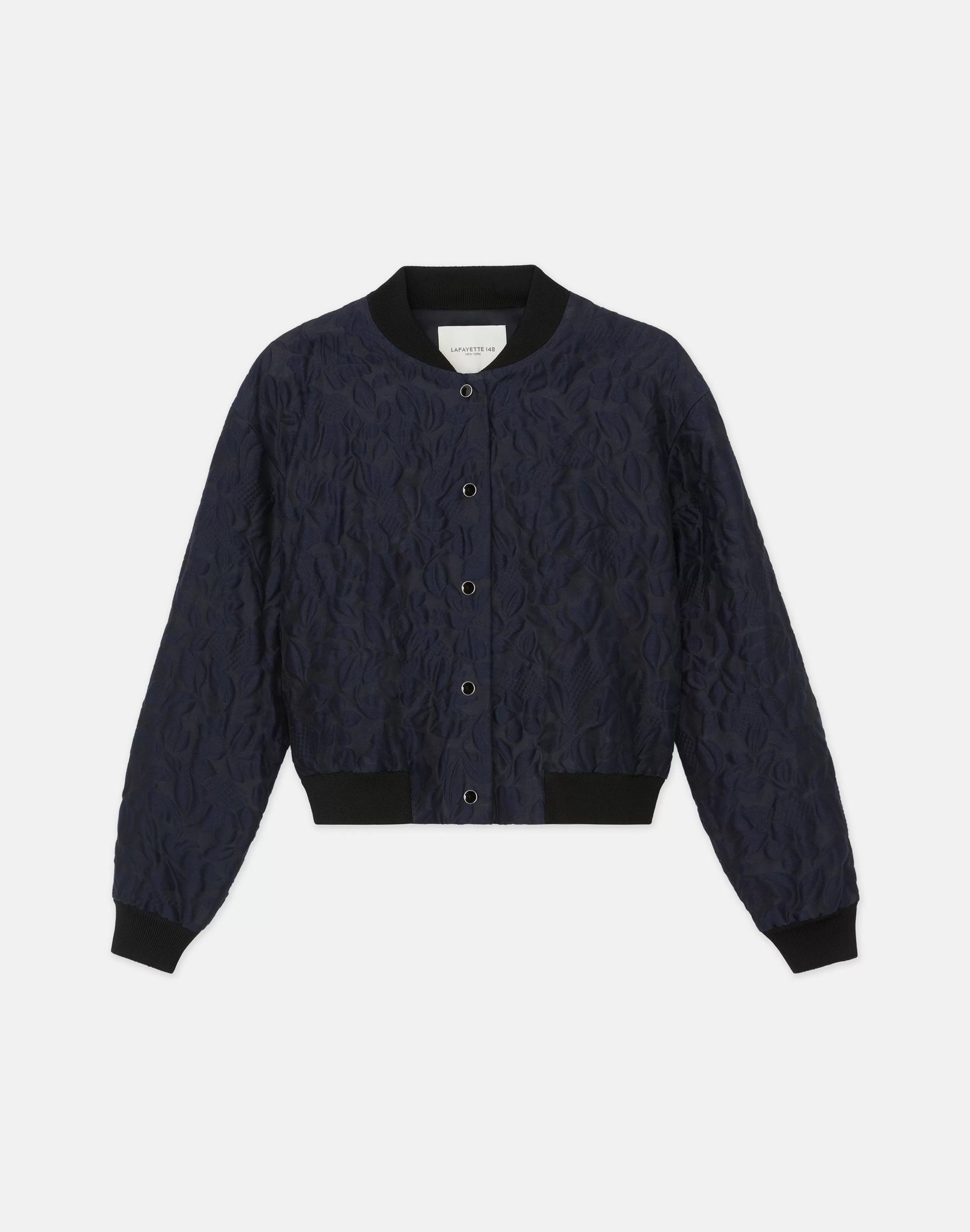 Flora Bloom Cloqué Jacquard Cotton-Silk Bomber Jacket<Lafayette 148 New York Best Sale