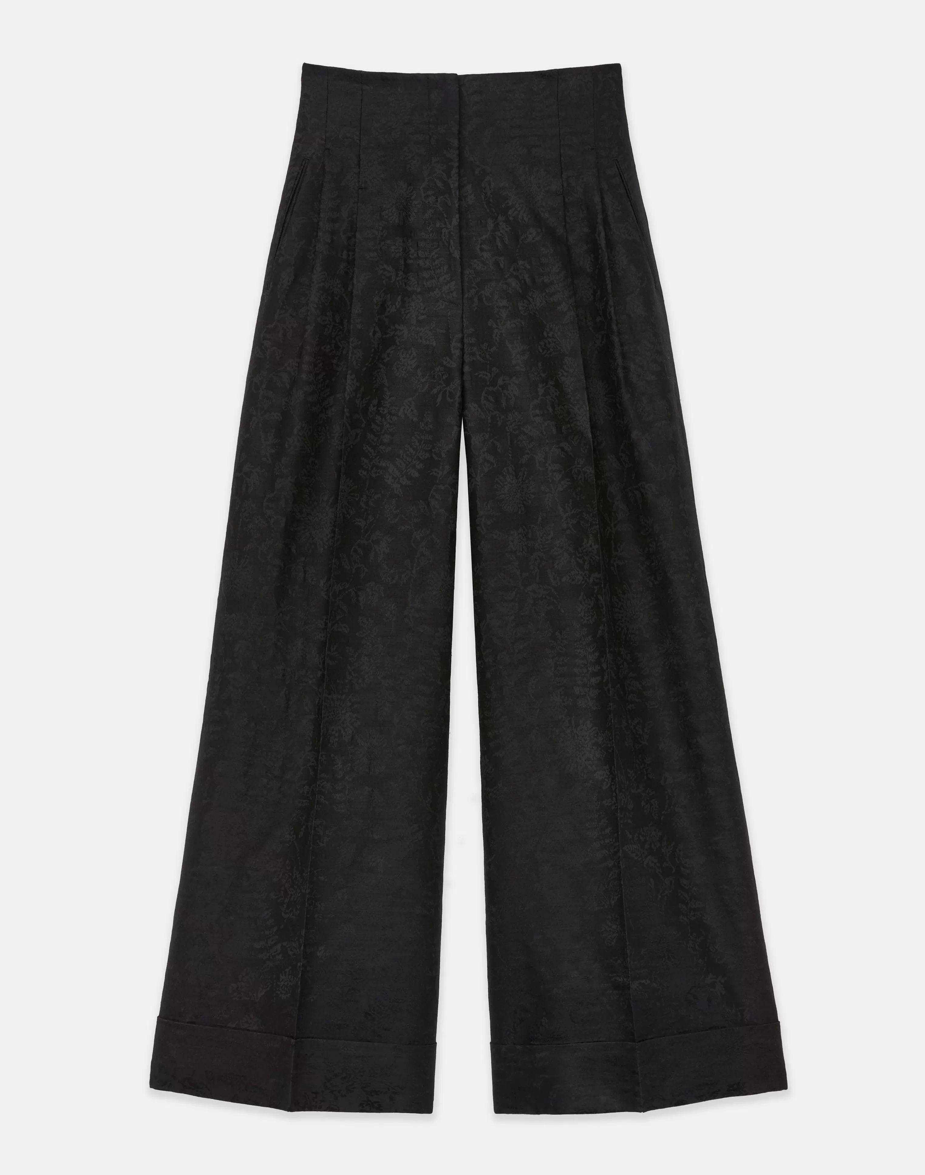 Flora Bloom Jacquard Wool-Silk Jagger Pant<Lafayette 148 New York Best Sale