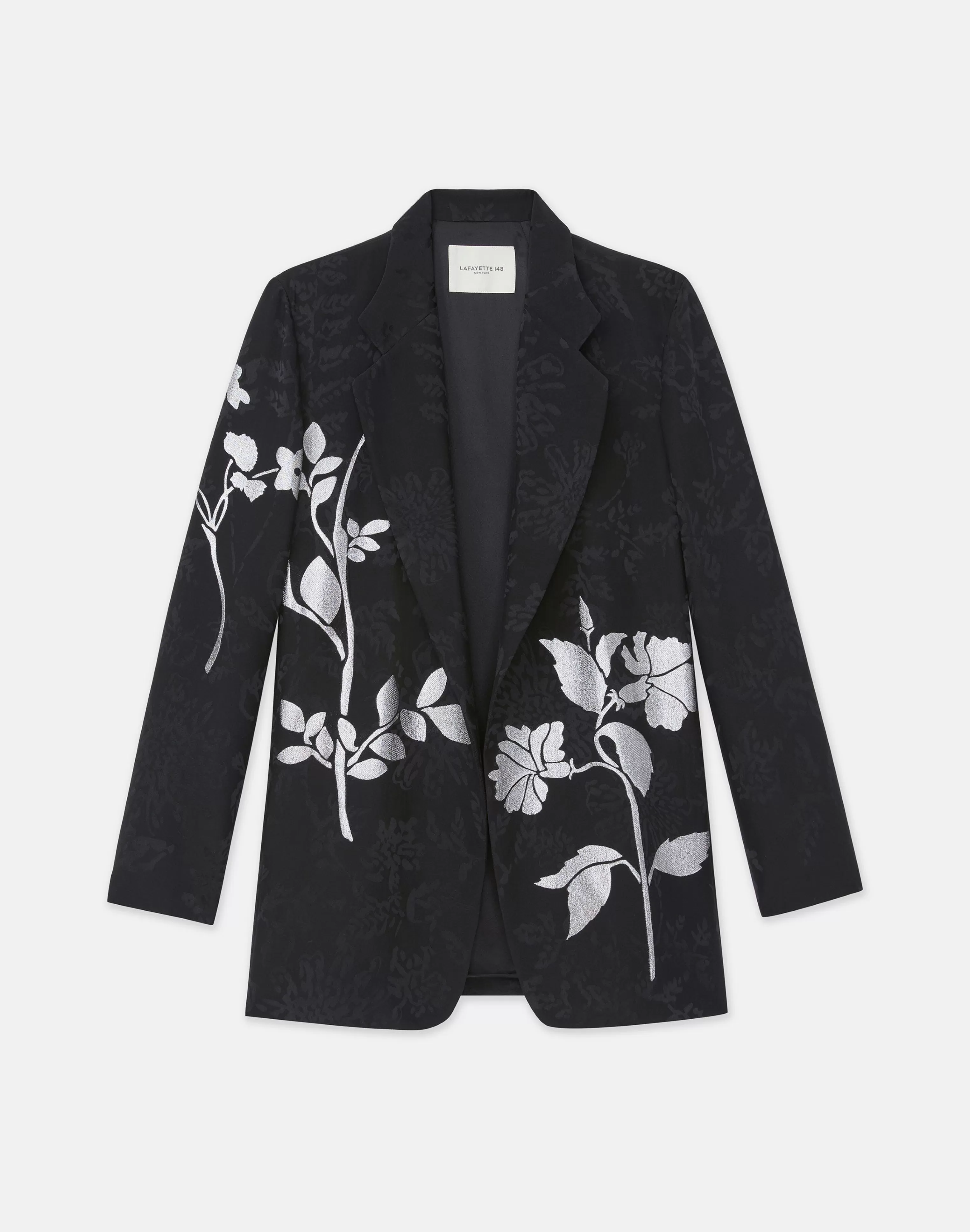 Flora Bloom Metallic Jacquard Viscose-Silk Blazer<Lafayette 148 New York Shop