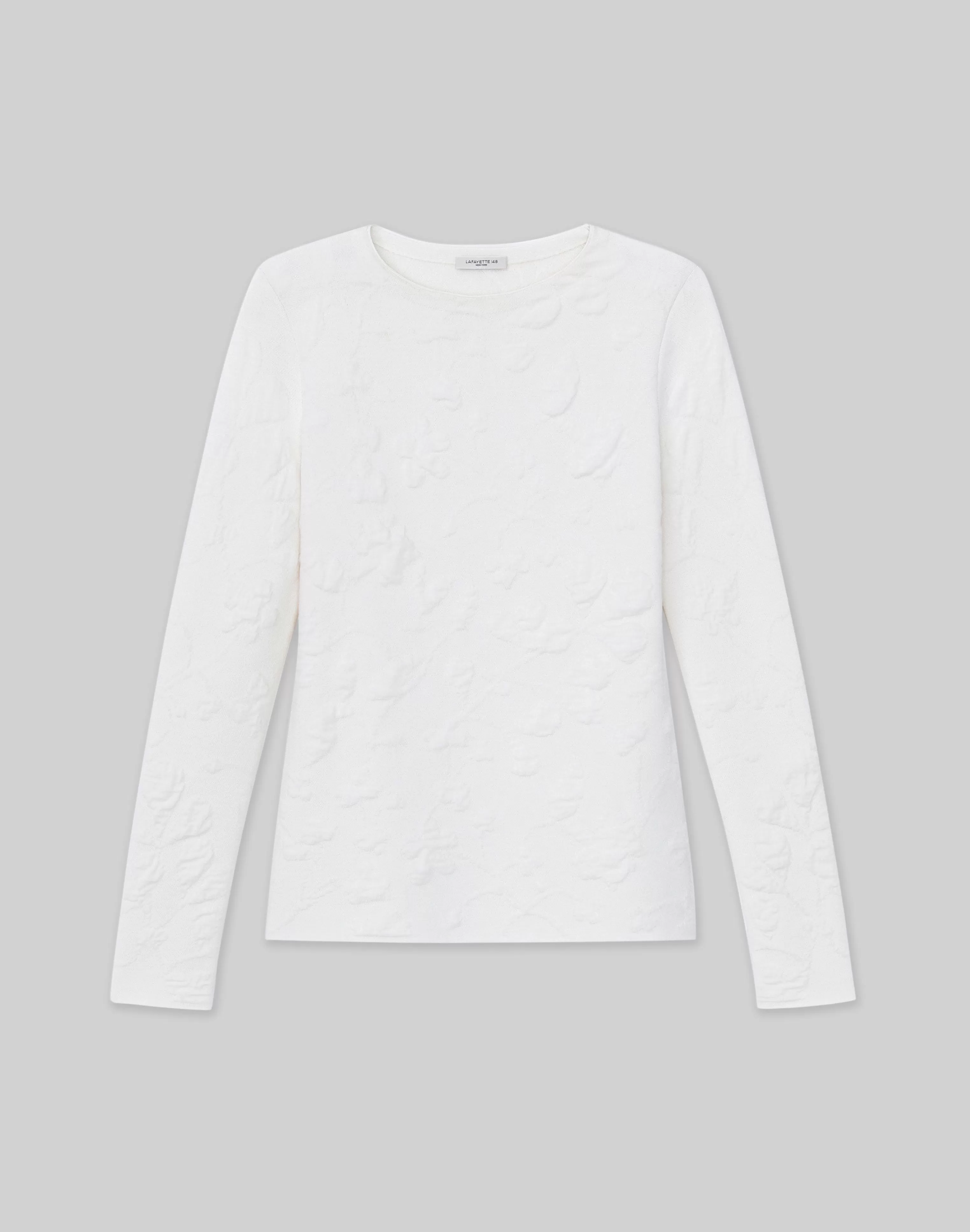 Flora Jacquard Responsible Fine Gauge Merino-Viscose Sweater<Lafayette 148 New York Online