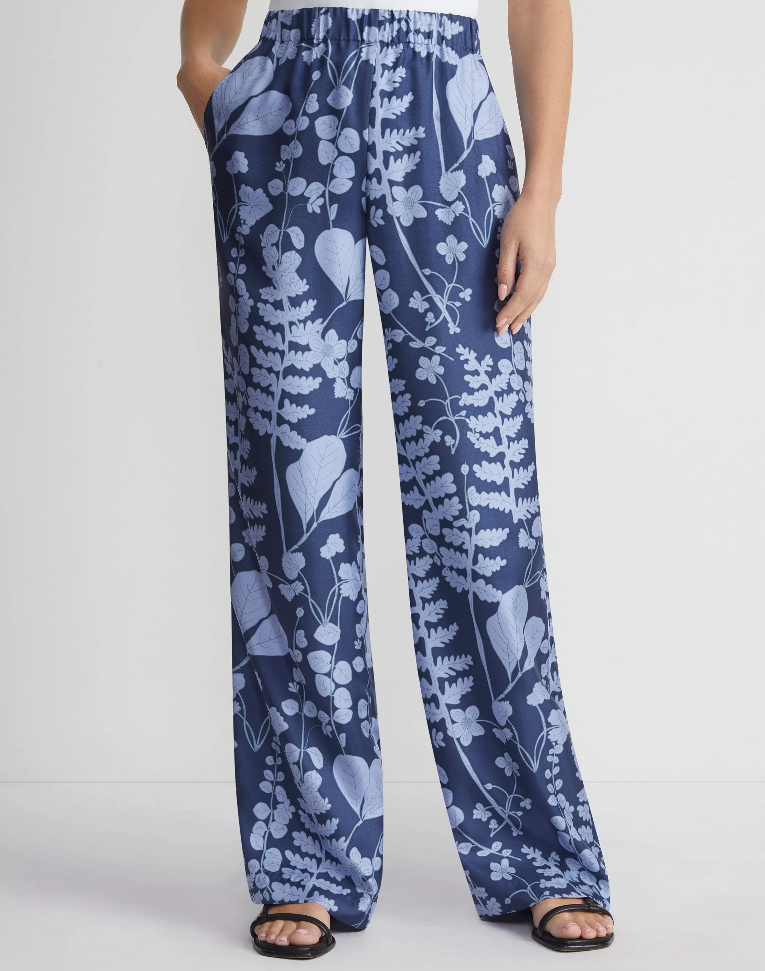 Flora Print Silk Twill Perry Pant<Lafayette 148 New York Online