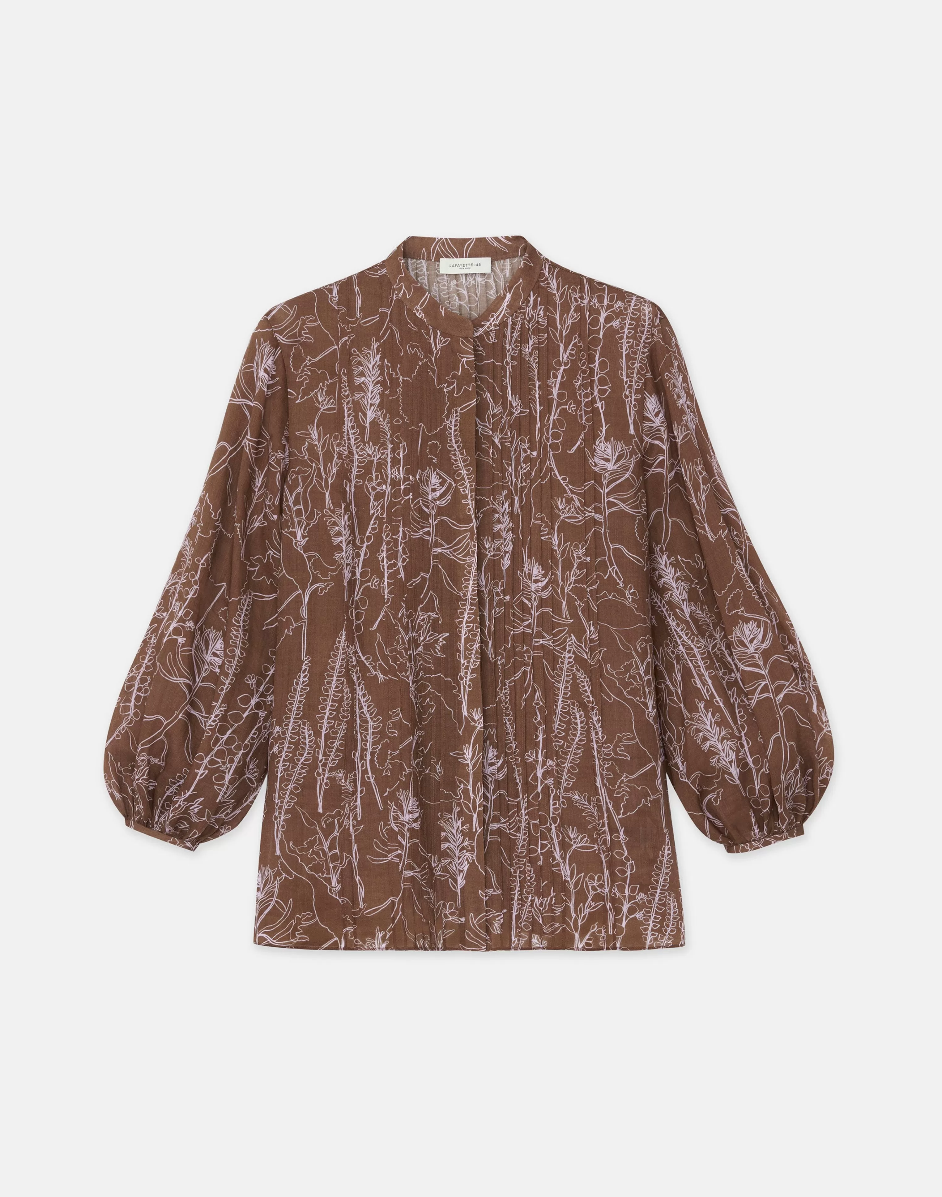 Flora Print Sustainable Gemma Cloth Voile Pintuck Blouse<Lafayette 148 New York Online