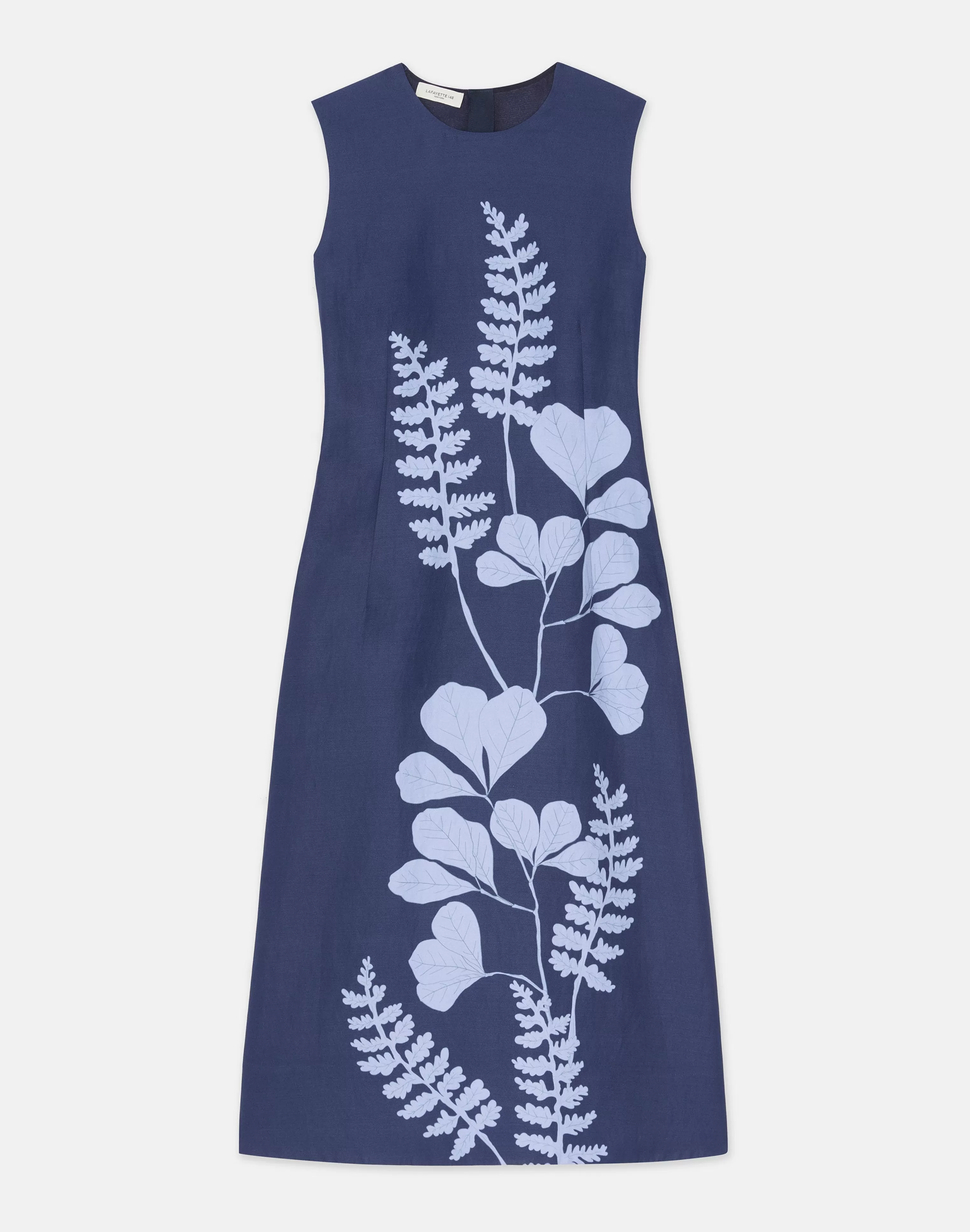 Flora Print Viscose-Linen Sleeveless Dress<Lafayette 148 New York New