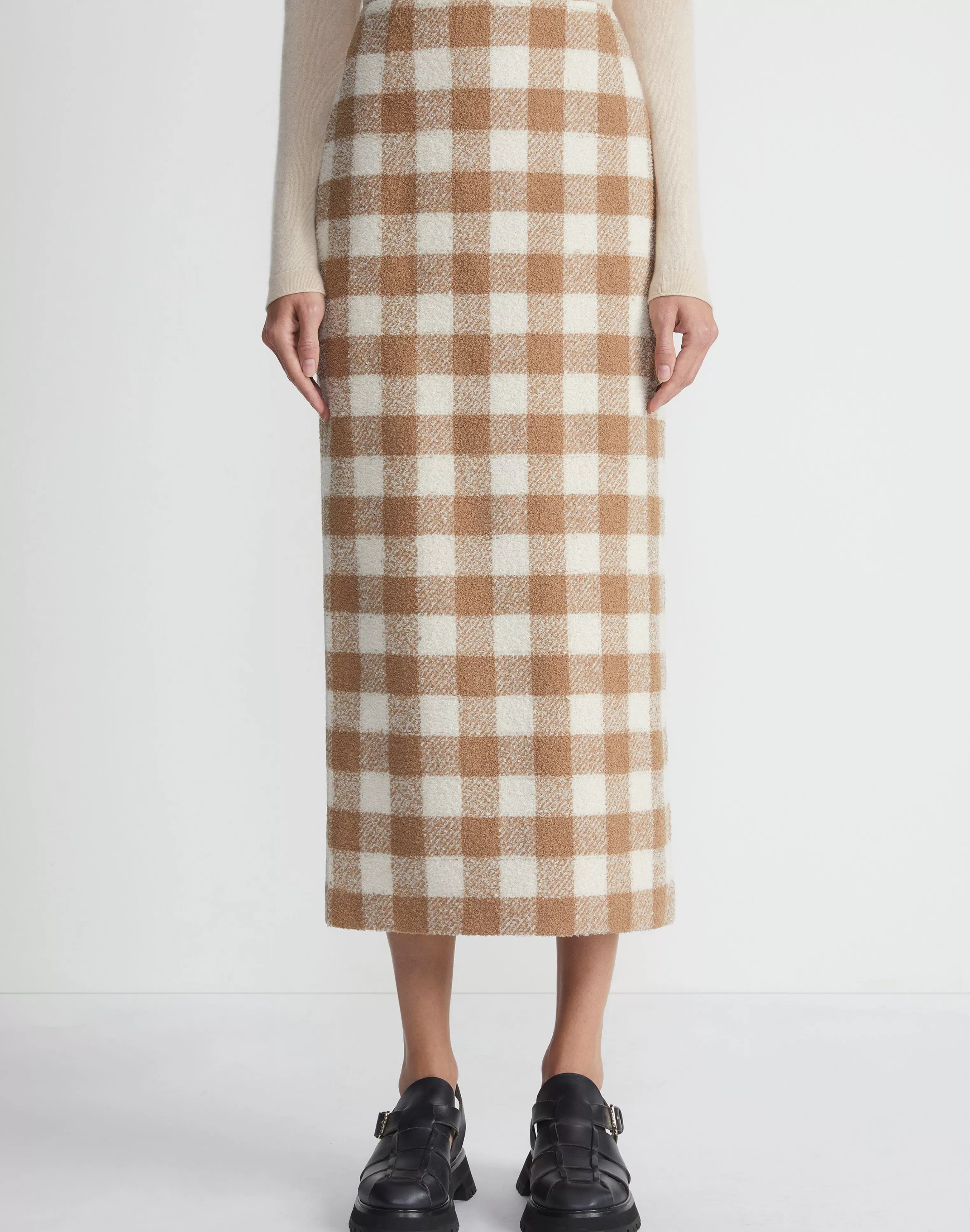 Gingham Wool Maxi Pencil Skirt<Lafayette 148 New York Best