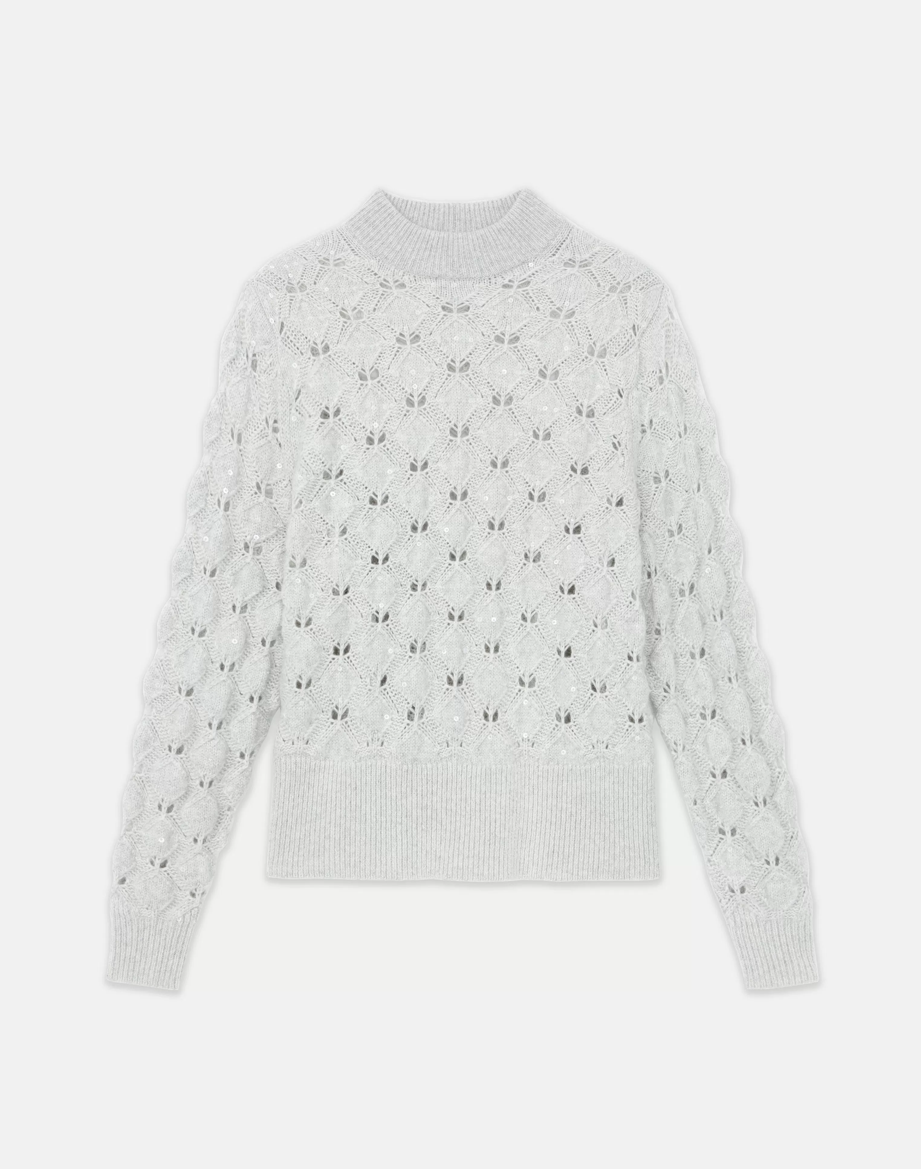 Hand-Embellished Cashmere-Alpaca Lace Stitch Sweater<Lafayette 148 New York Best Sale