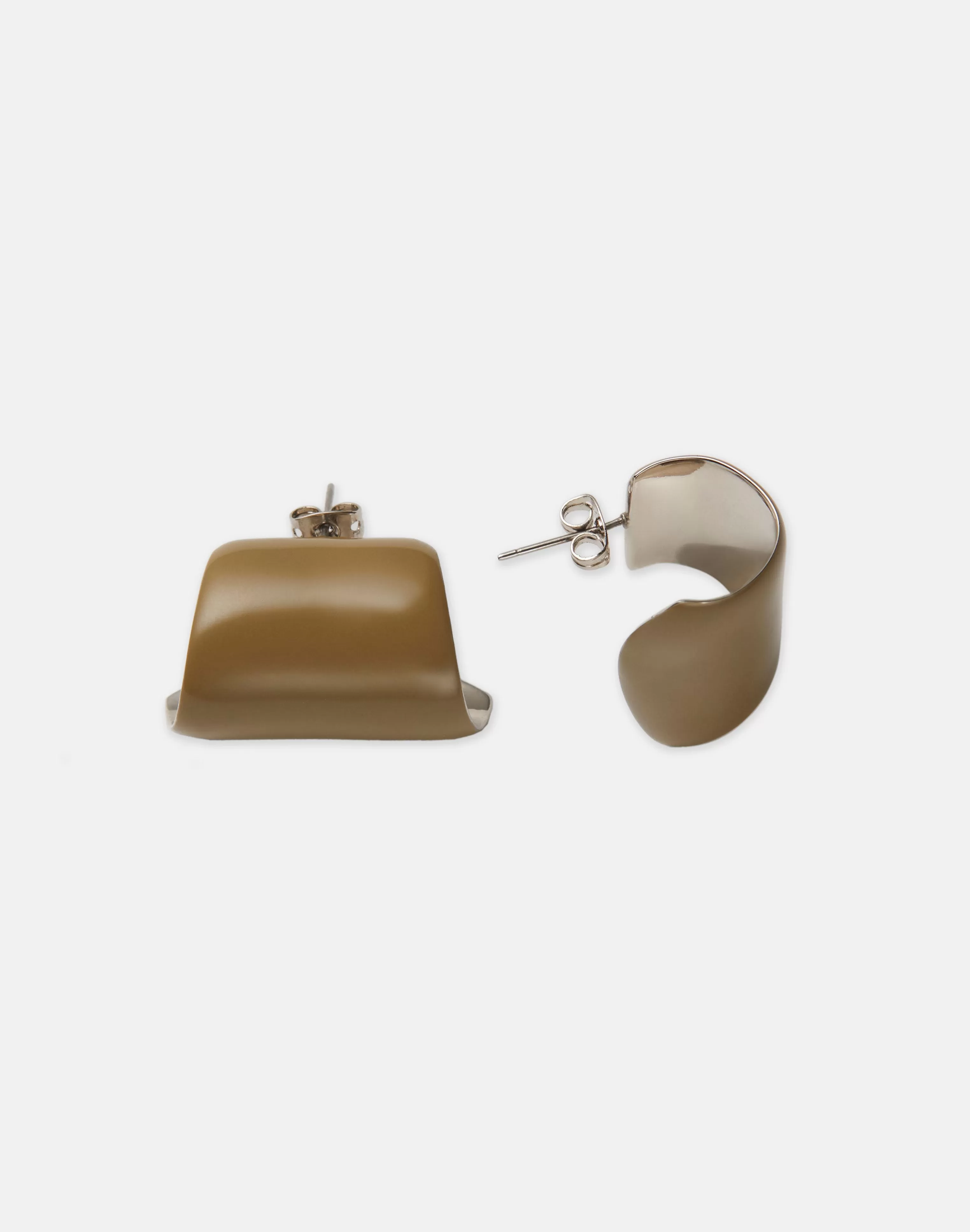 Hand-Painted Enamel Lune Brass Earring<Lafayette 148 New York Best