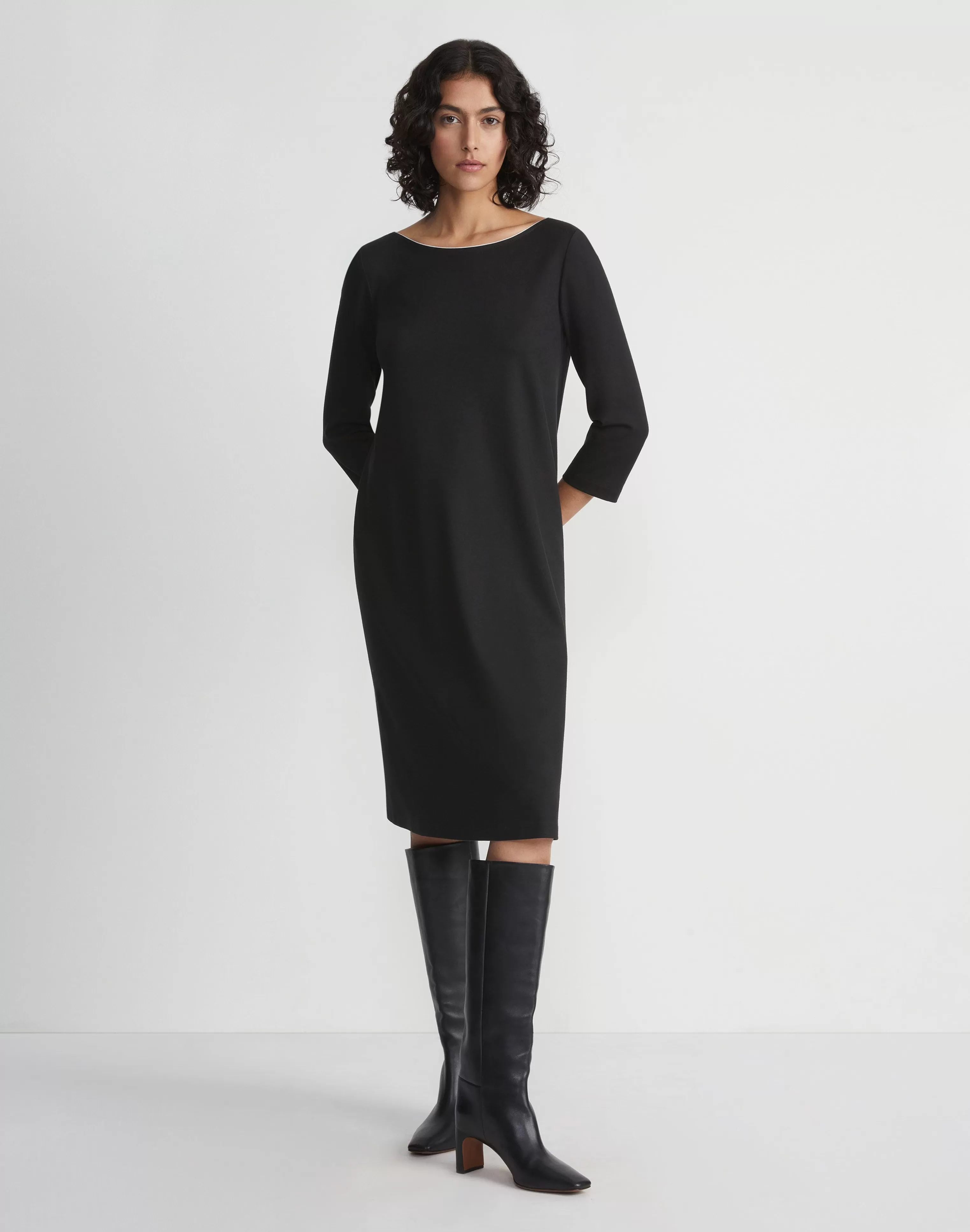 Lightweight Punto Milano A-Line Shift Dress<Lafayette 148 New York Discount