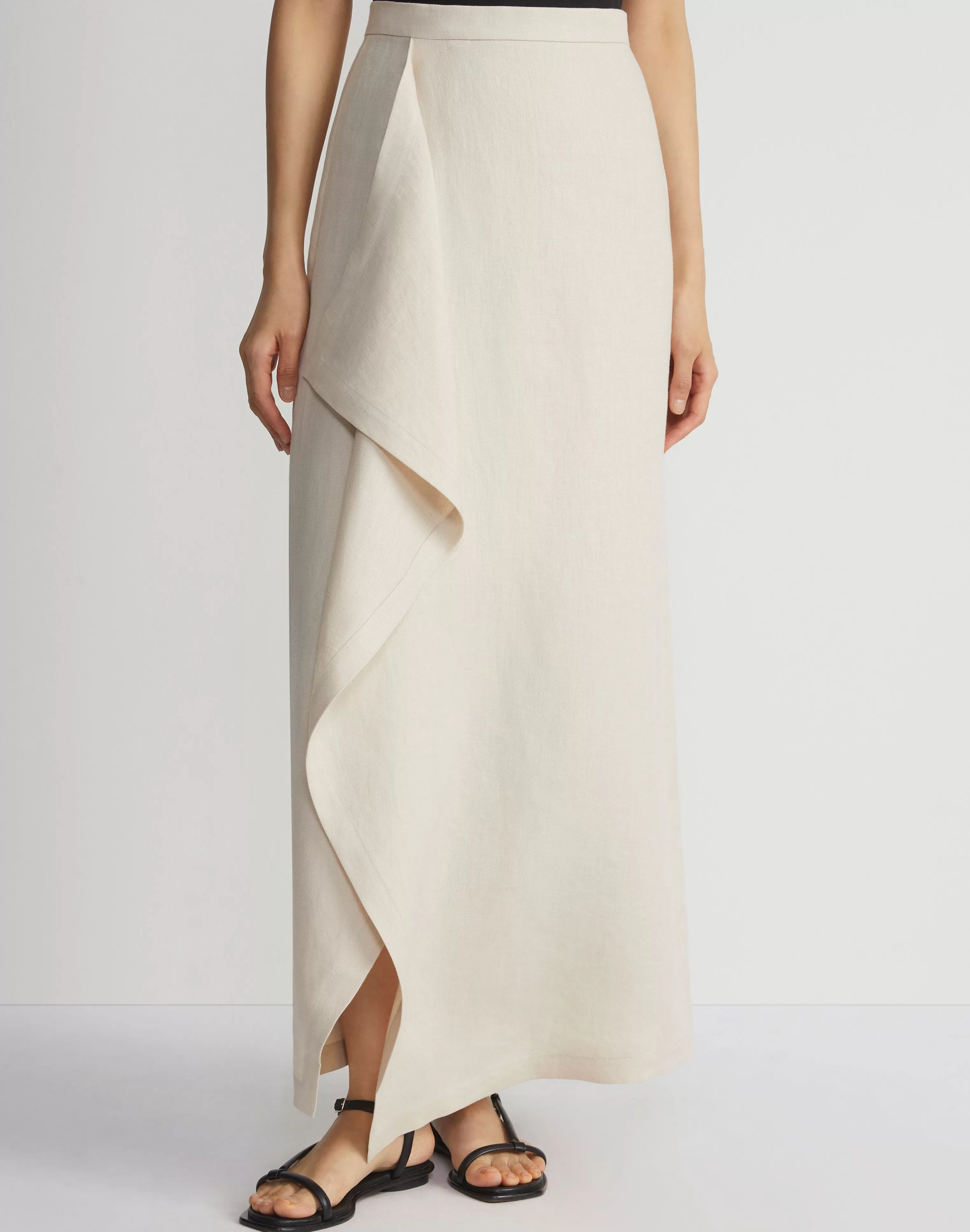 Linen Drape Front Skirt<Lafayette 148 New York Store