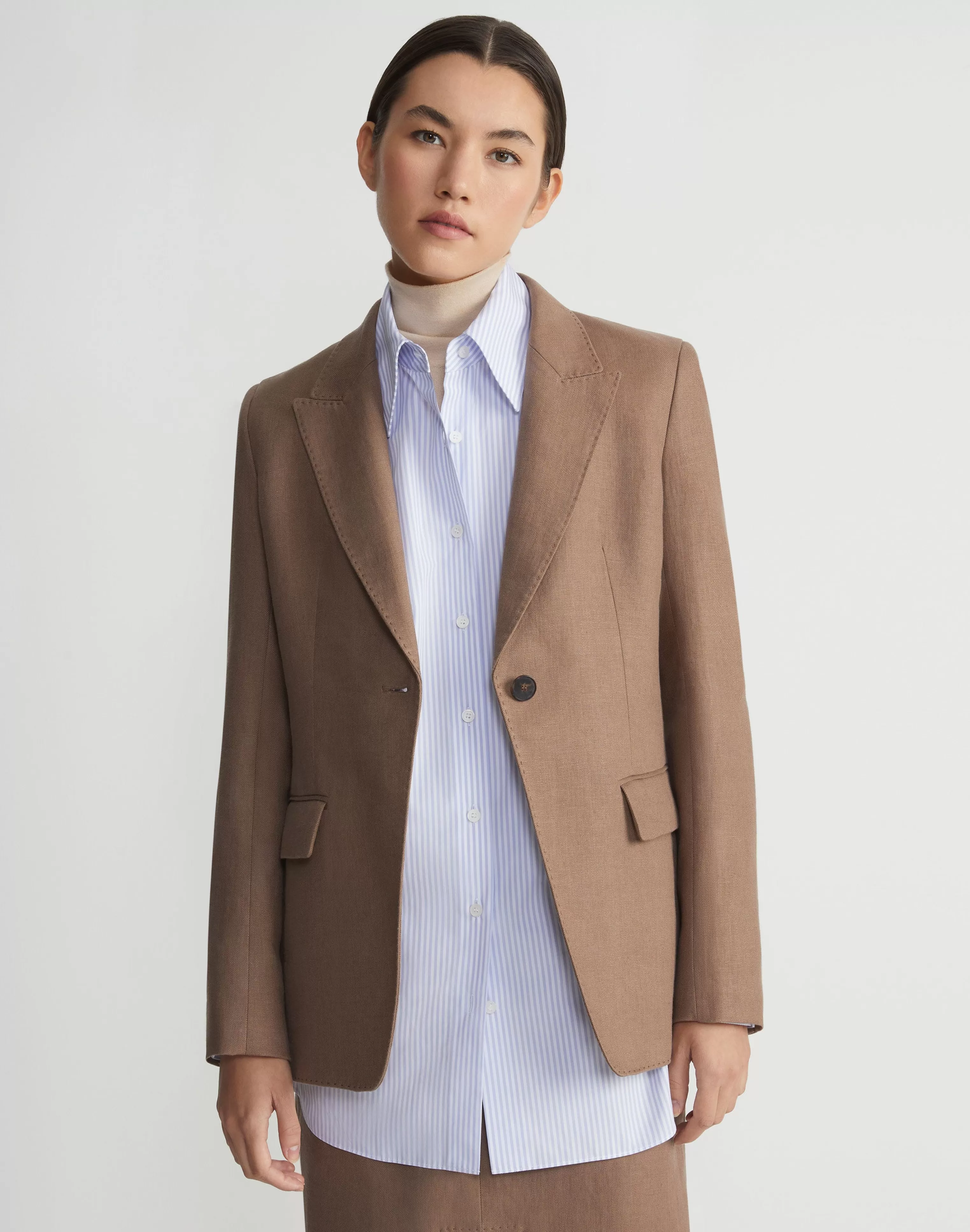 Linen Single Button Cutaway Blazer<Lafayette 148 New York Store