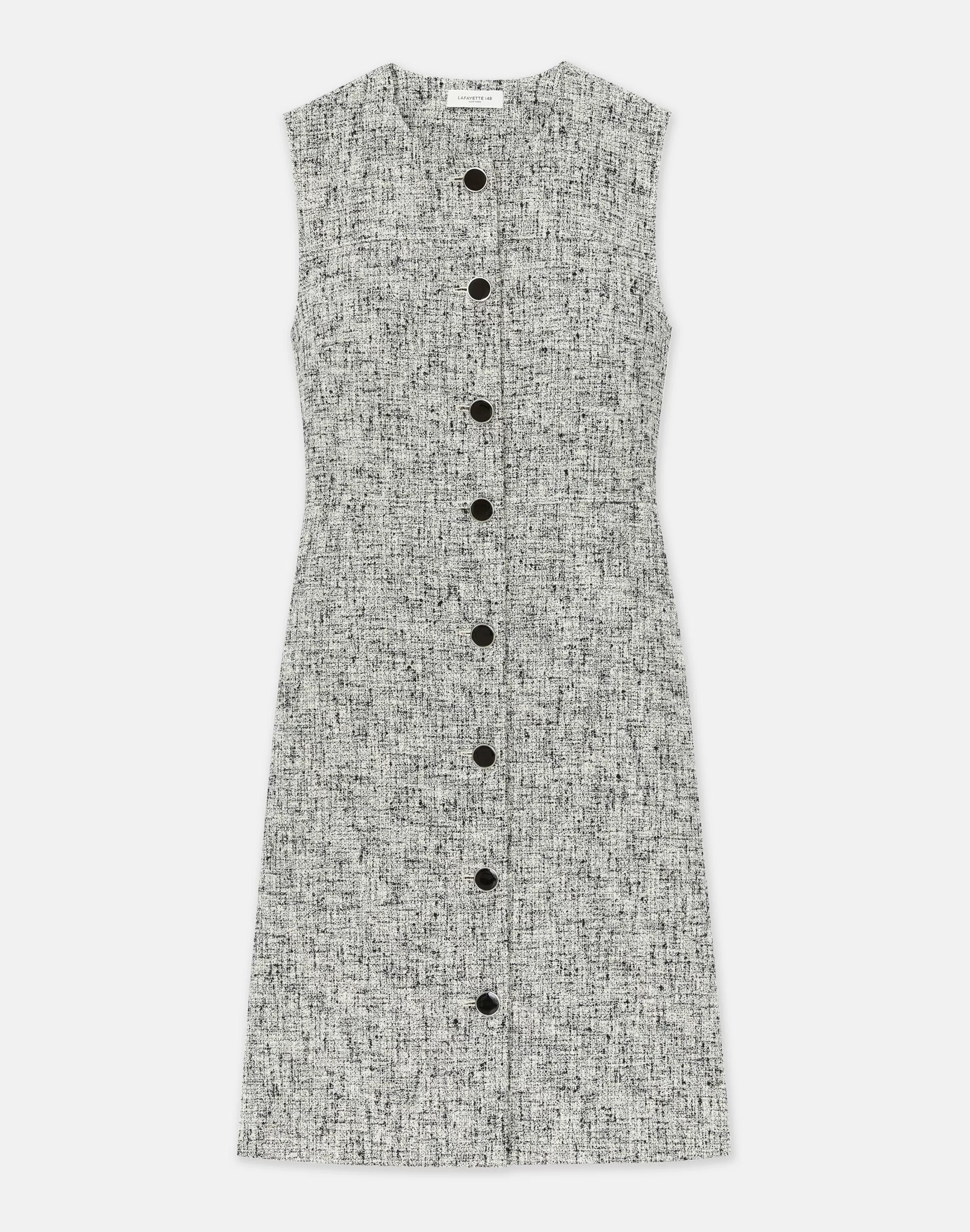 Linen-Cotton Bouclé Tweed Buttoned Dress<Lafayette 148 New York Store