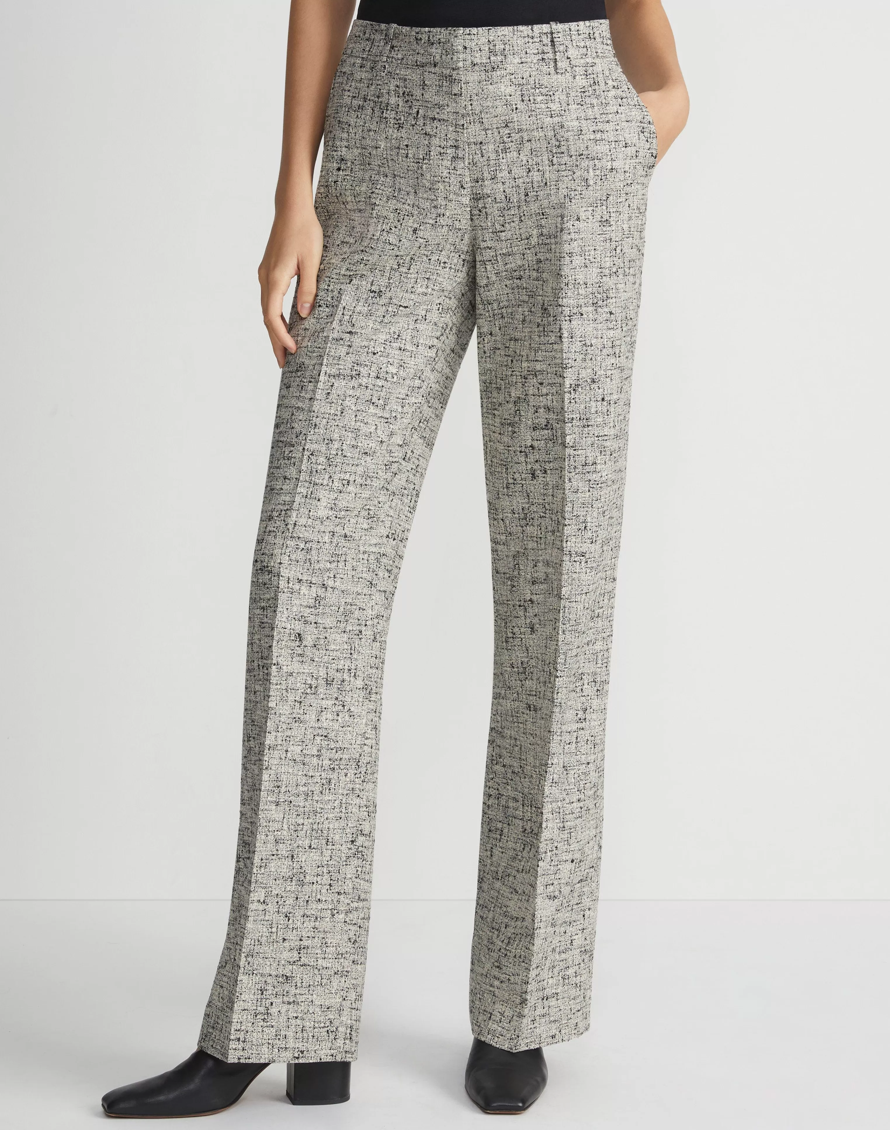 Linen-Cotton Bouclé Tweed Gates Pant<Lafayette 148 New York Fashion