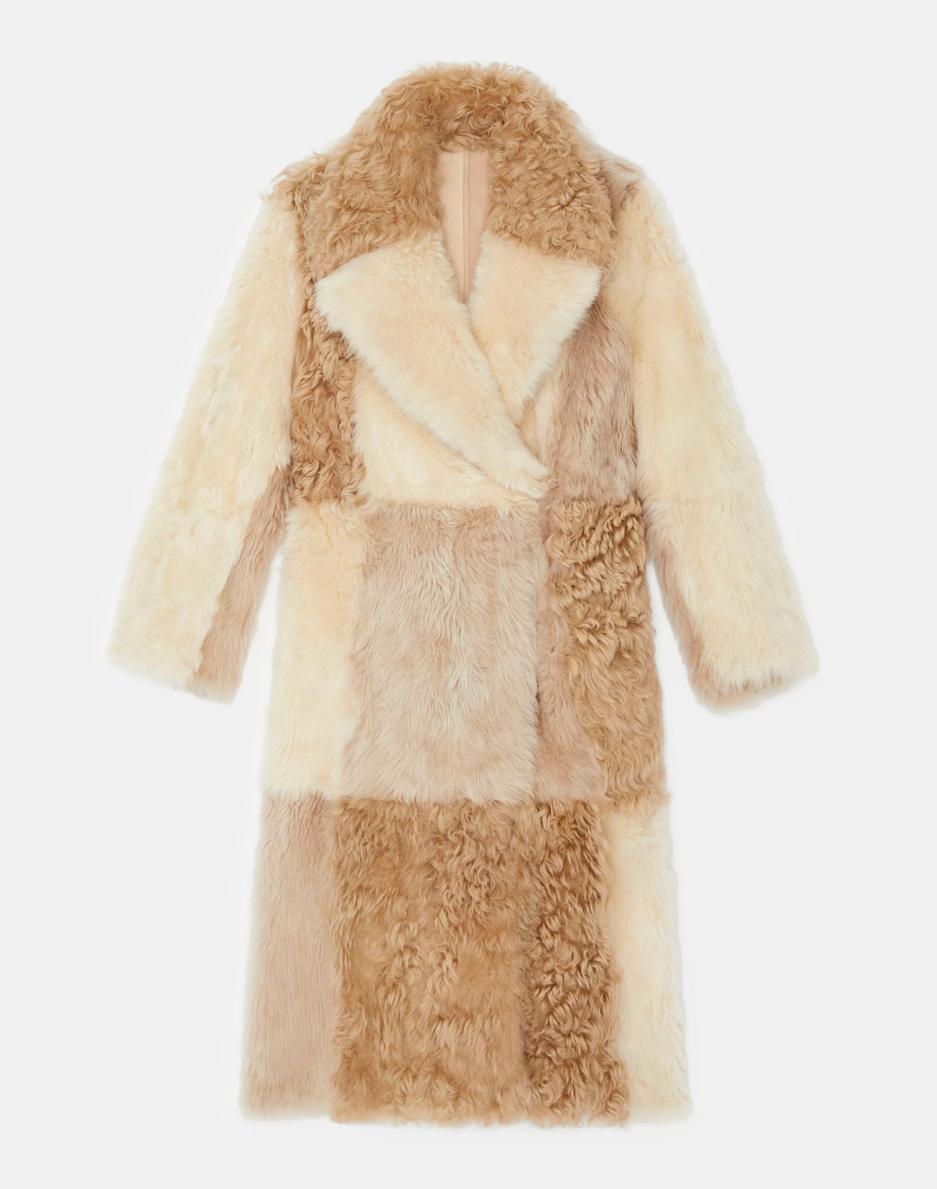 Long Hair Shearling Reversible Double-Breasted Overcoat<Lafayette 148 New York Cheap