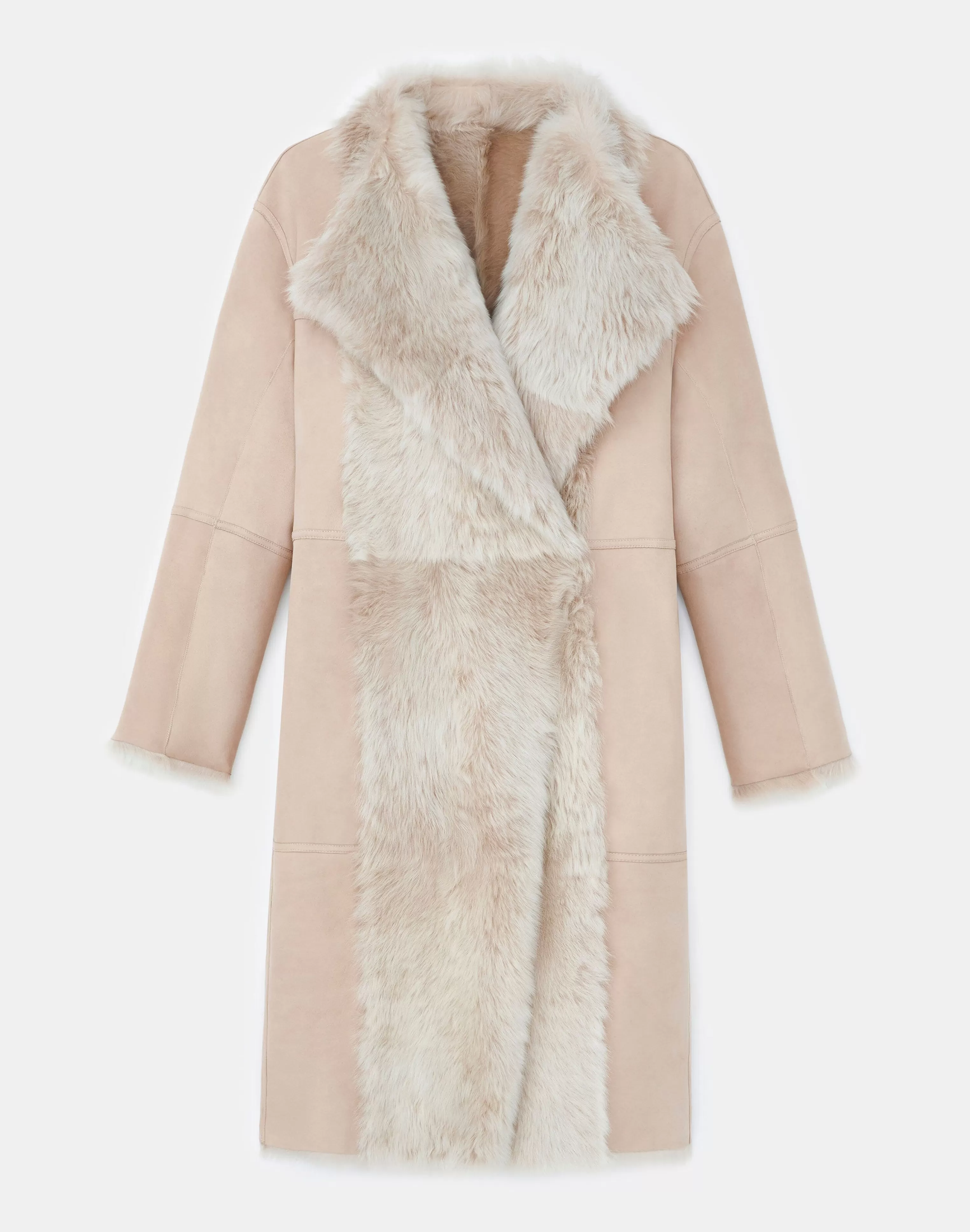 Long Hair Shearling Reversible Oversized Coat<Lafayette 148 New York Clearance