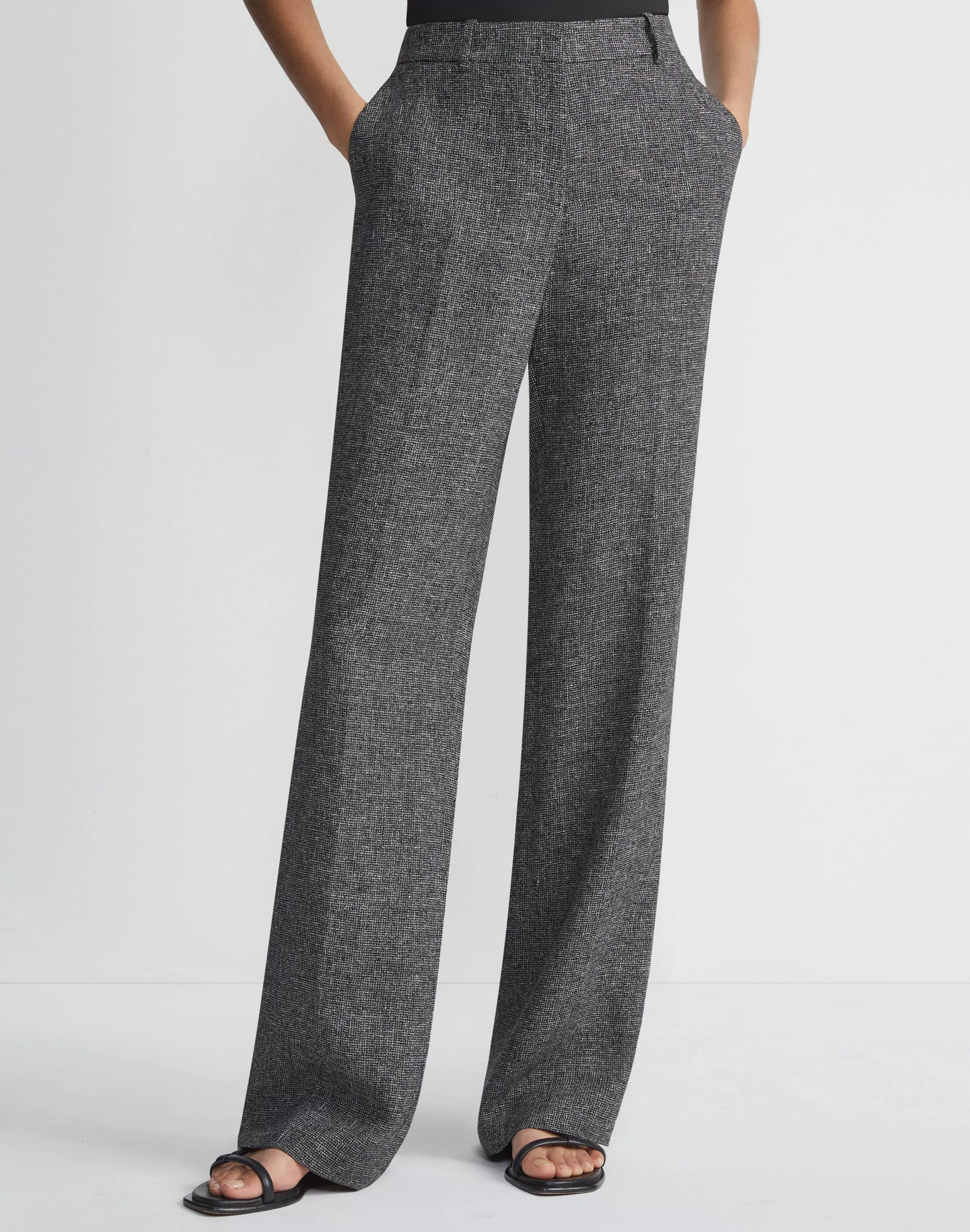 Marled Linen Basketweave Gates Pant<Lafayette 148 New York Cheap