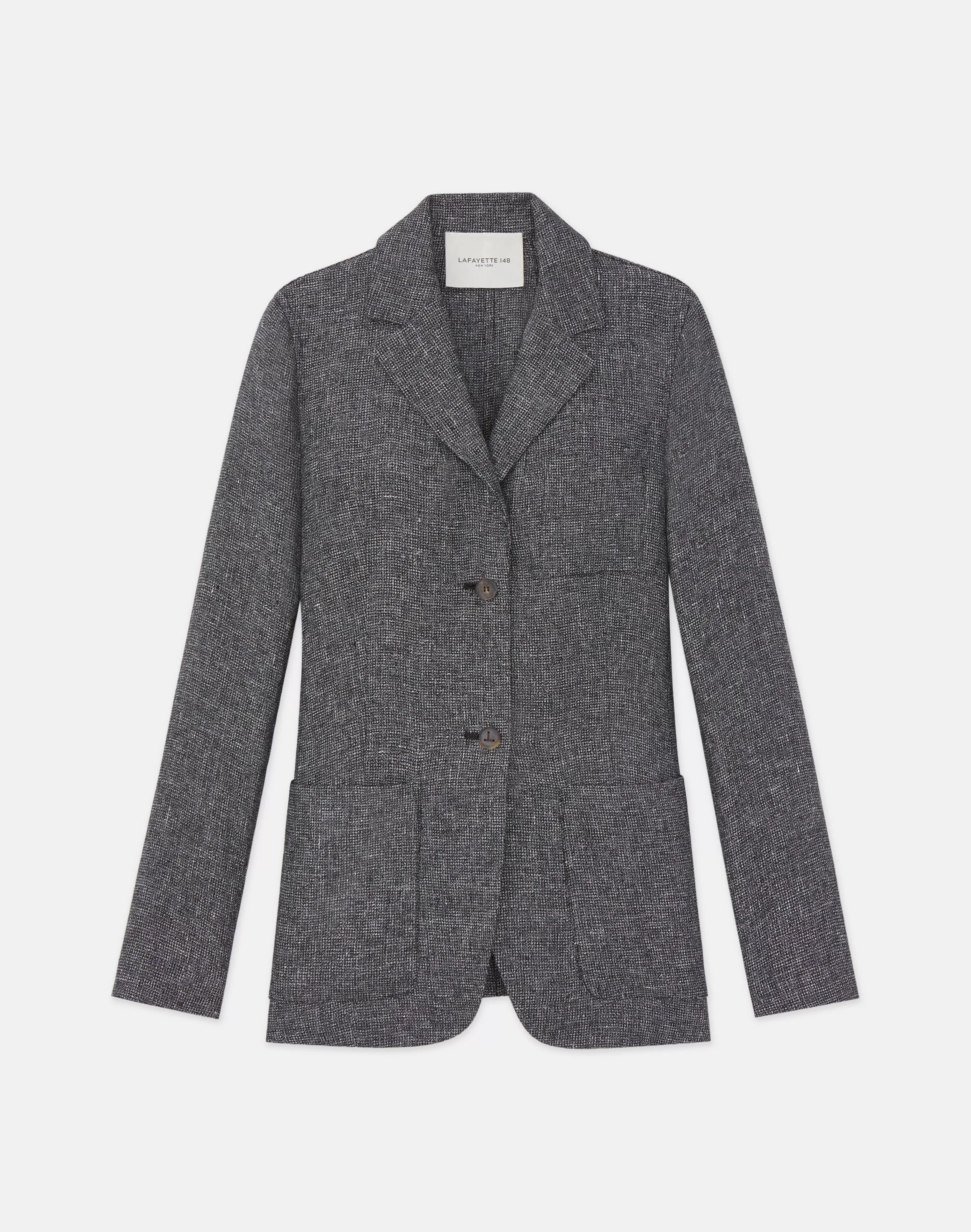 Marled Linen Basketweave Three Pocket Blazer<Lafayette 148 New York Shop