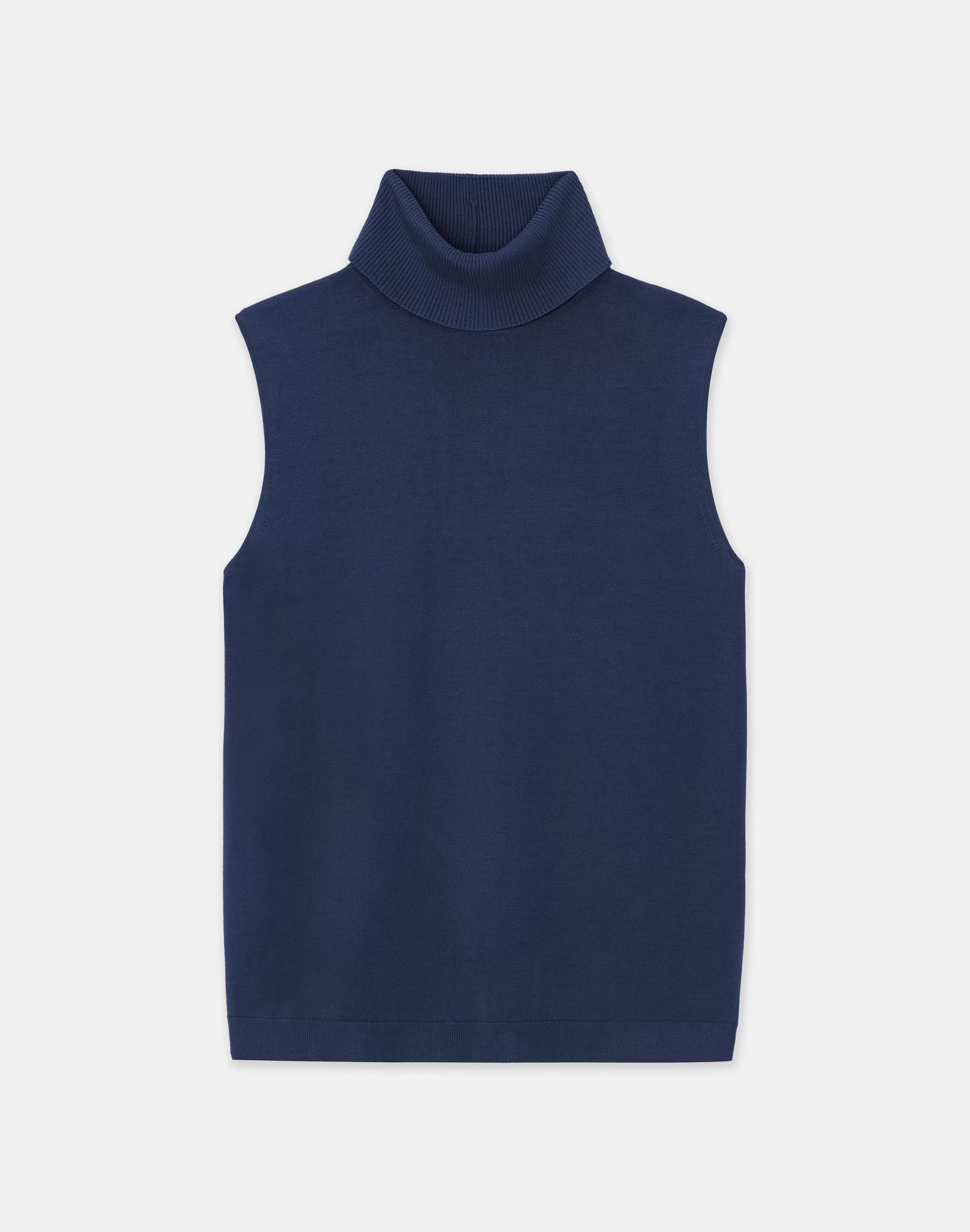 Matte Crepe Sleeveless Turtleneck Sweater<Lafayette 148 New York Sale