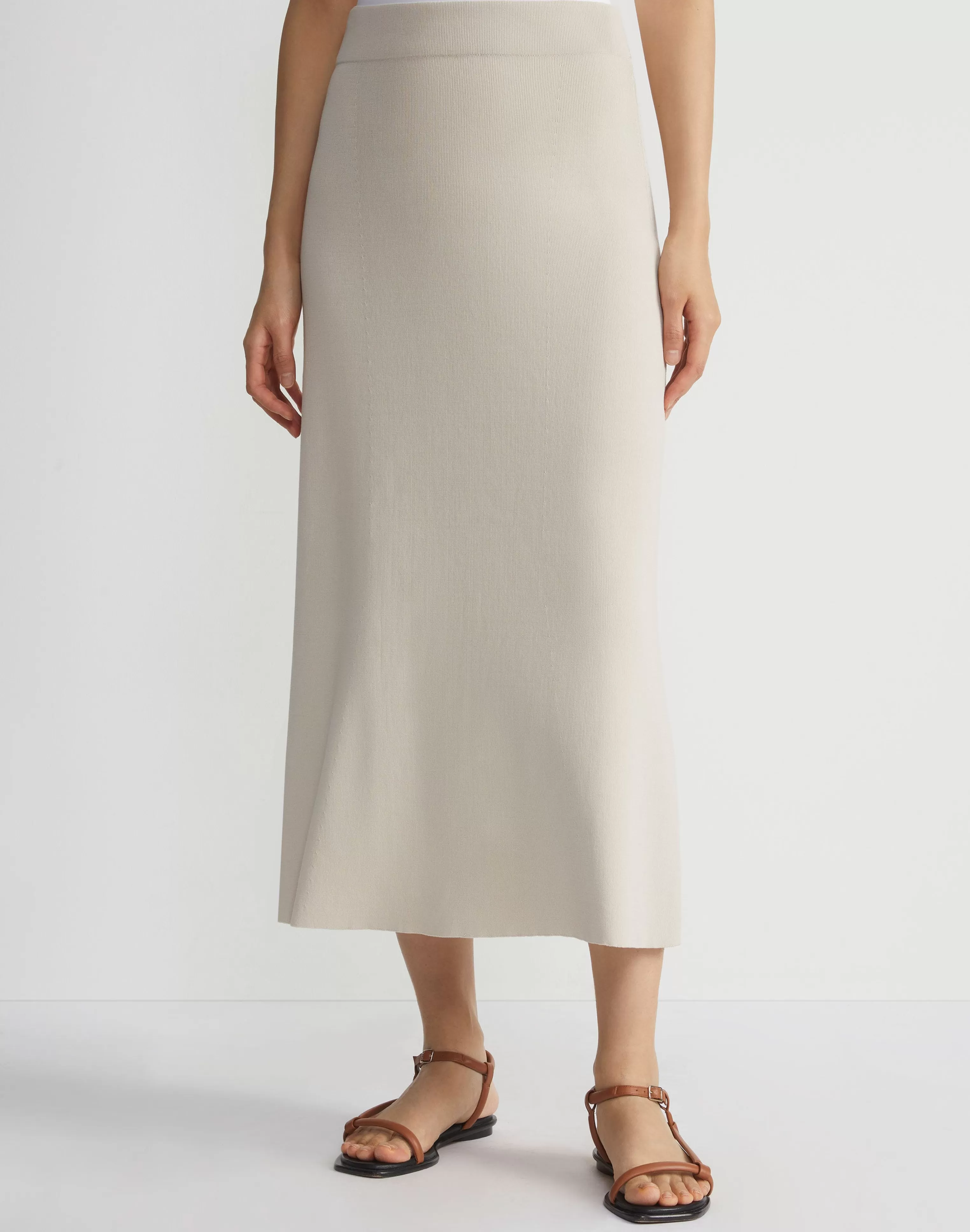 Mercerized Cotton Ribbed Skirt<Lafayette 148 New York Best