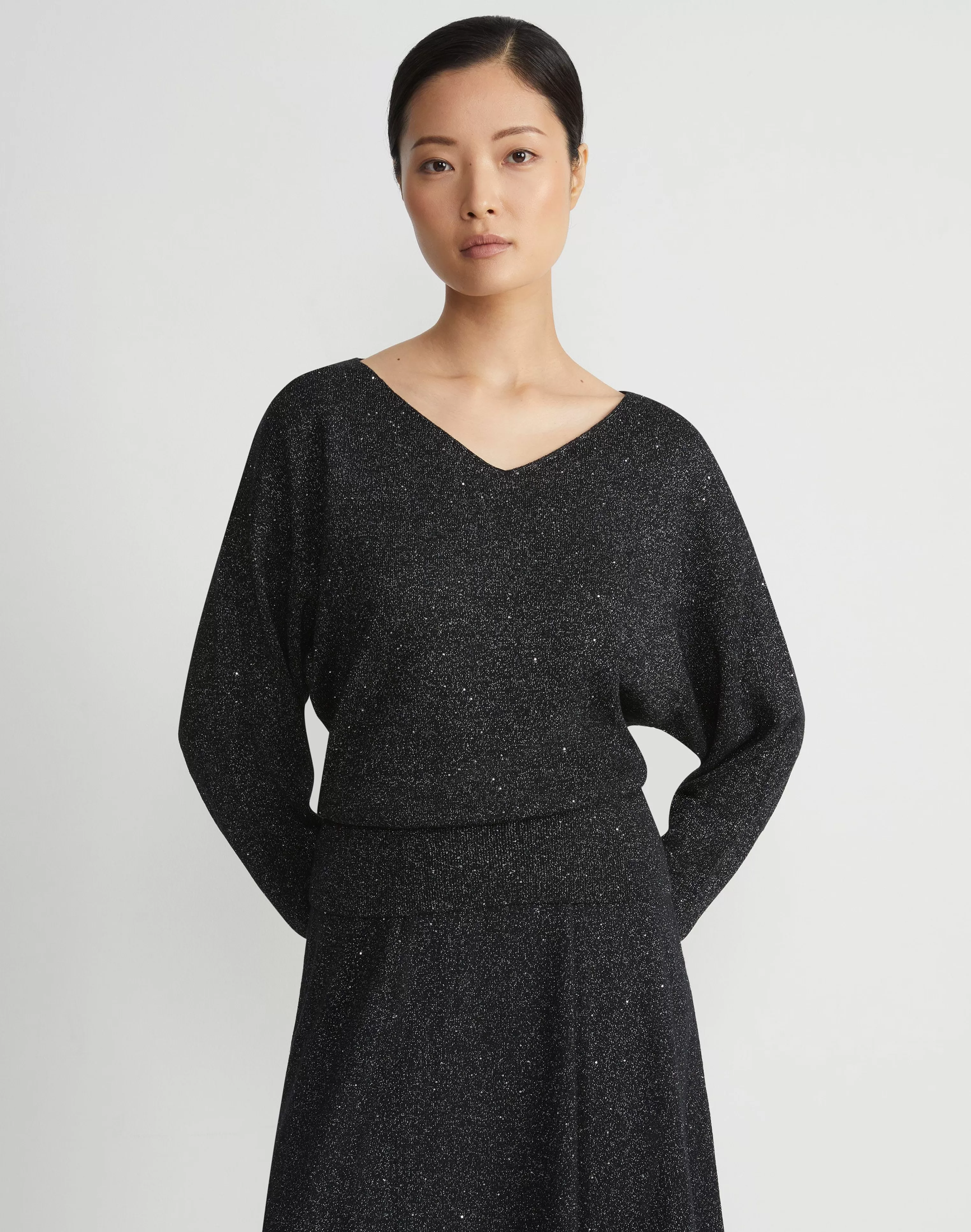 Merino Wool-Sequin Silk Blouson Sweater<Lafayette 148 New York Flash Sale