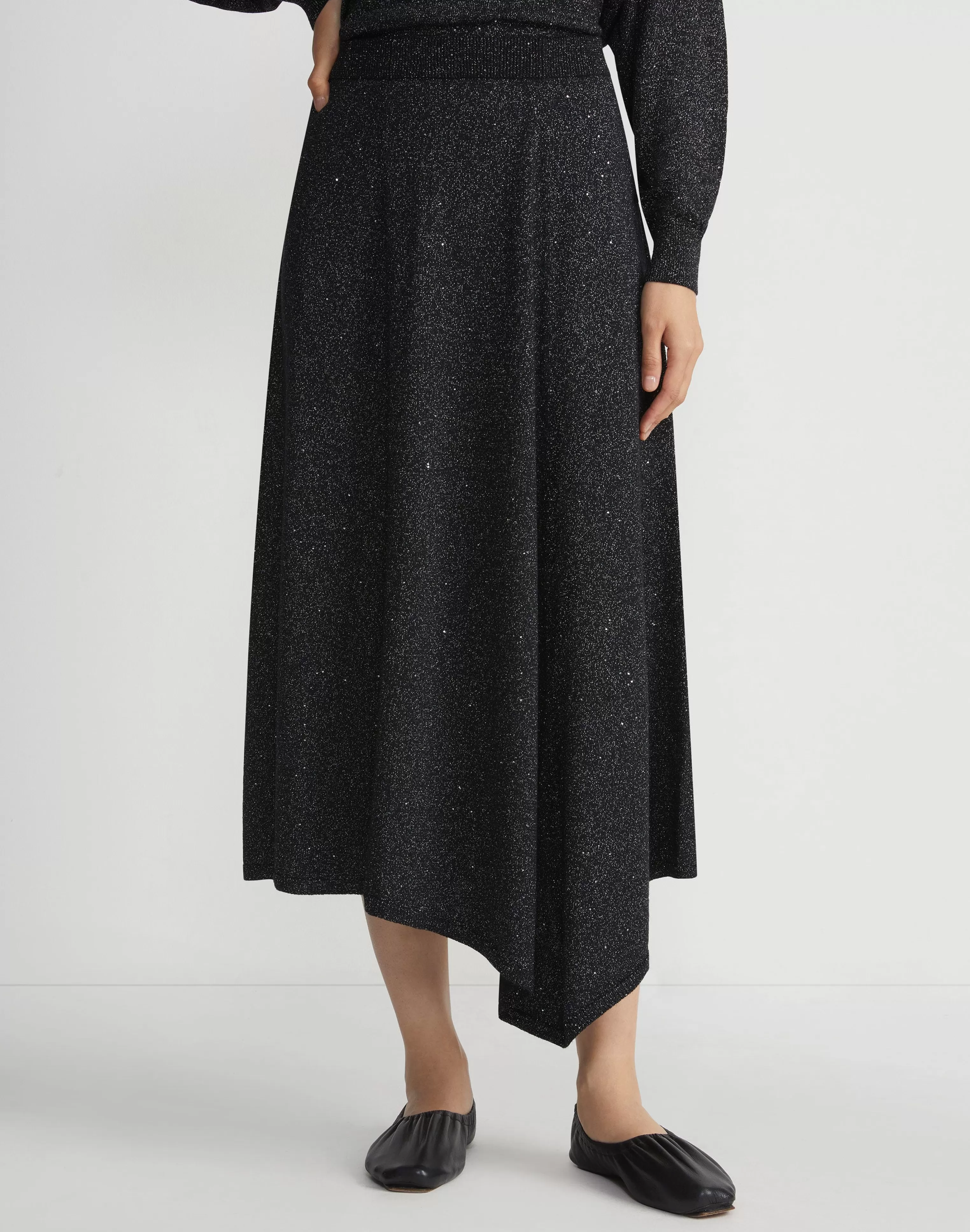 Merino Wool-Silk Sequin Knit Skirt<Lafayette 148 New York Best Sale