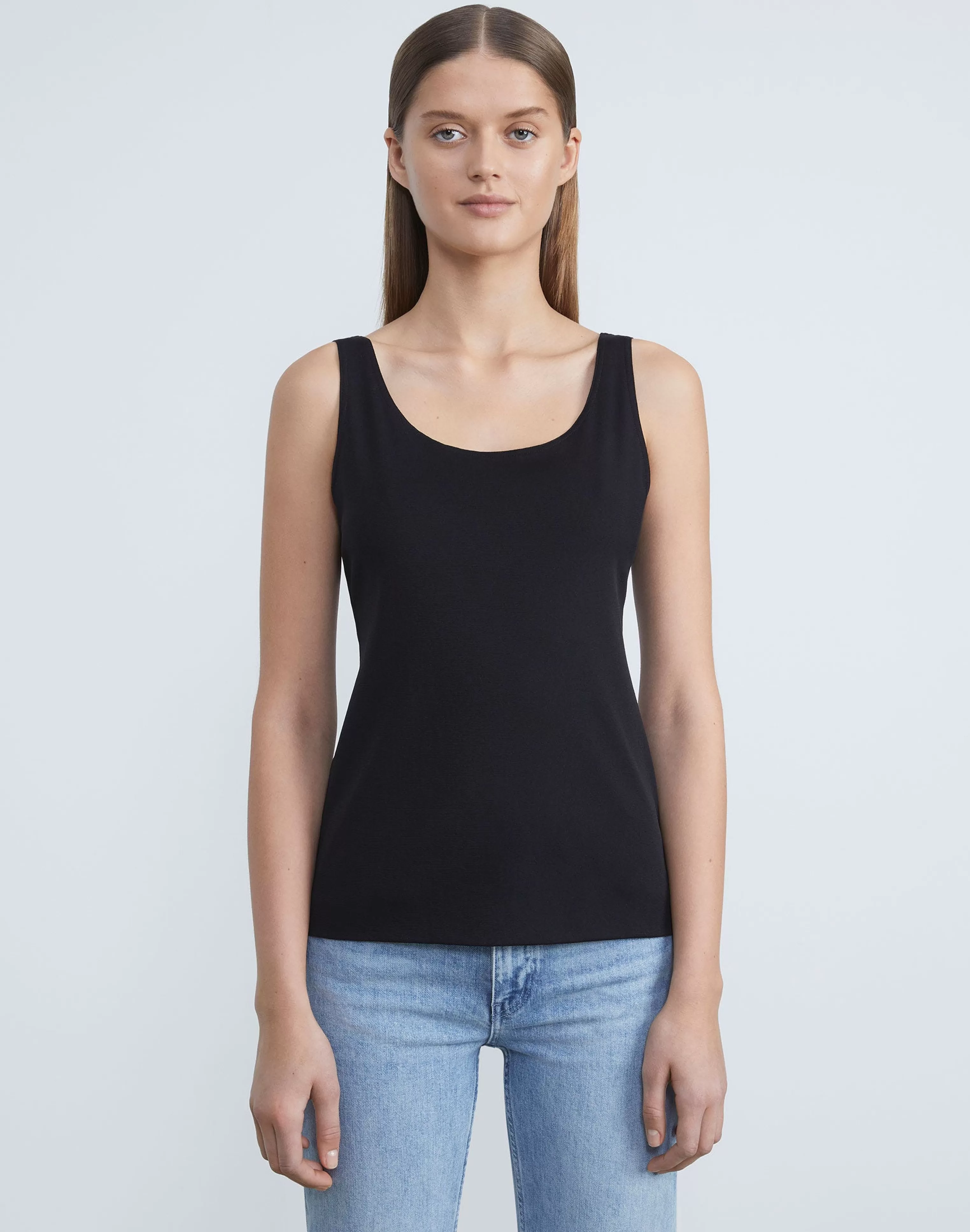 Mesh Jersey Scoop Neck Tank<Lafayette 148 New York Store