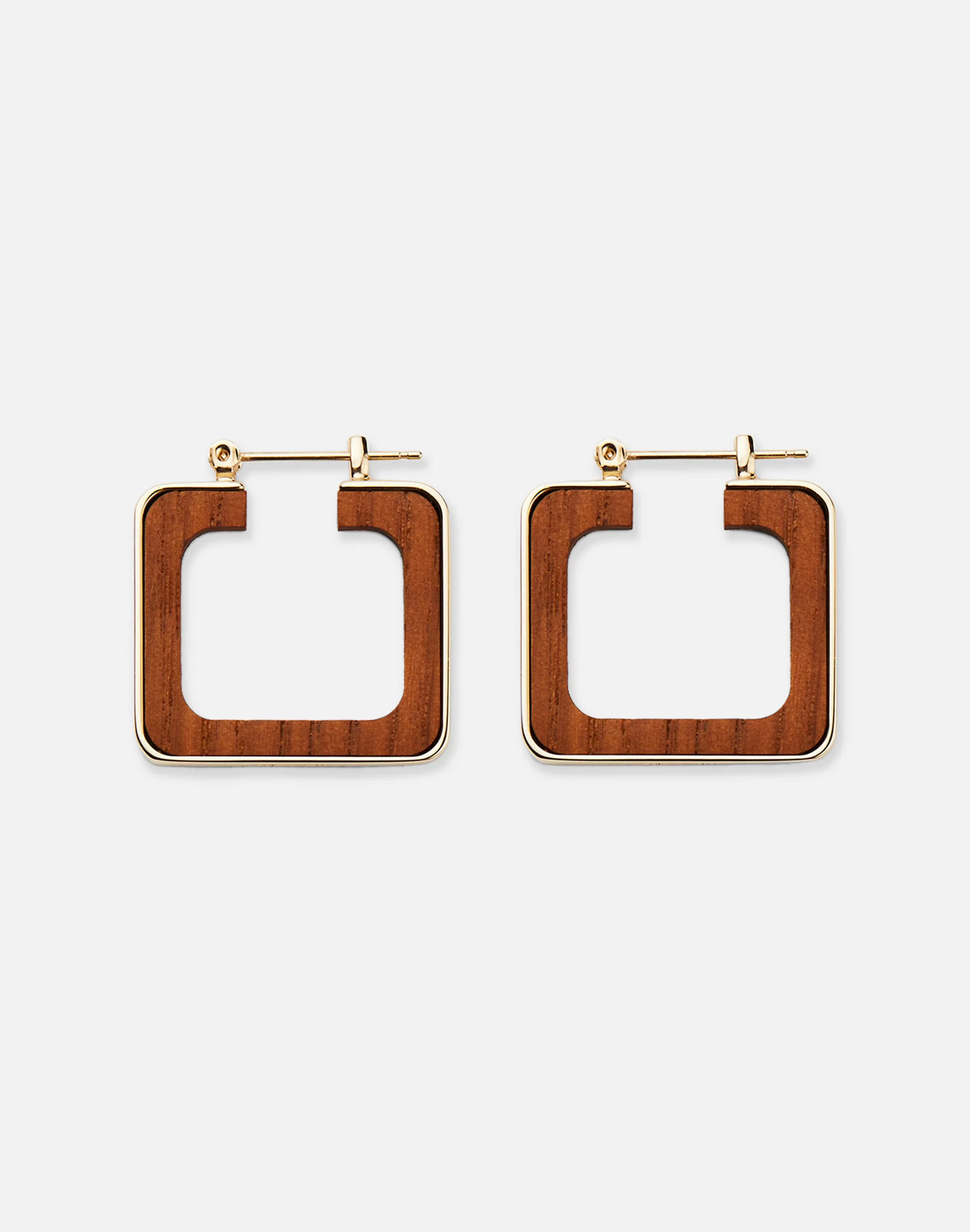 Metal & Teak Block Reversible Hoop Earrings<Lafayette 148 New York Best