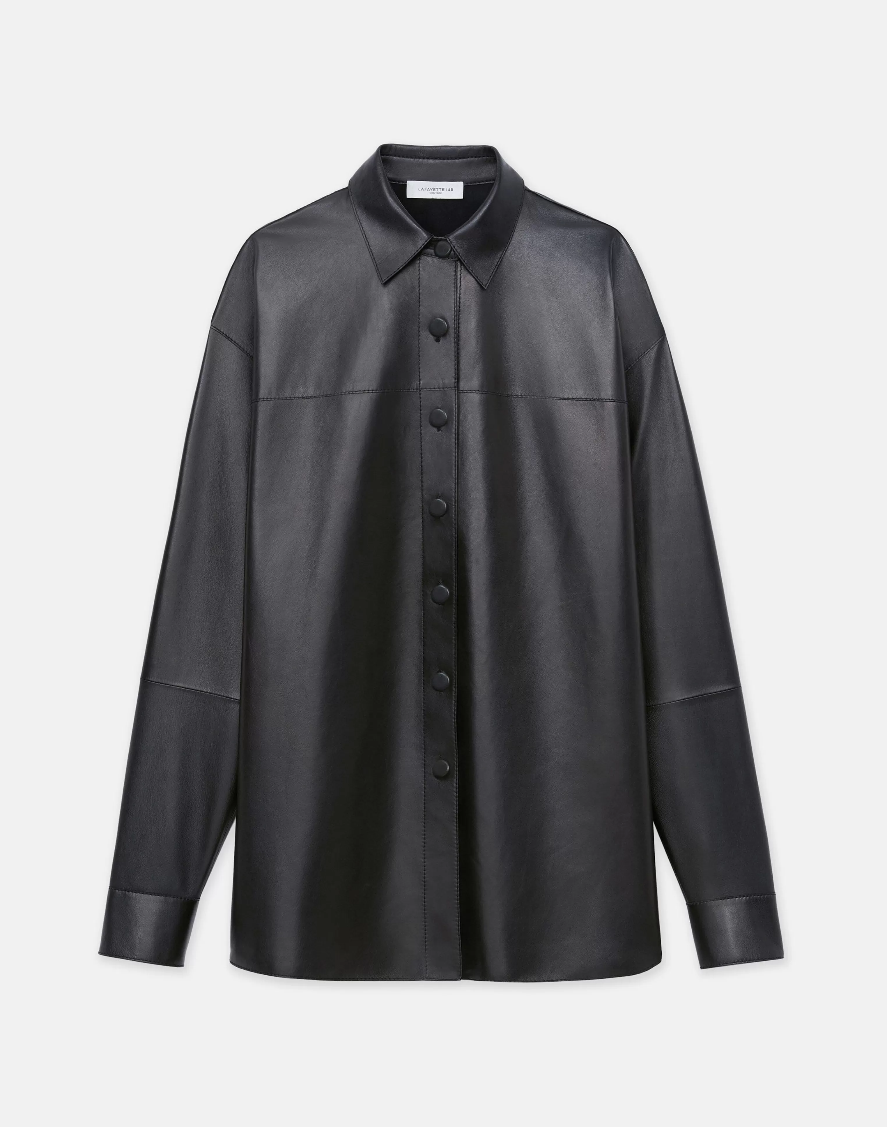 Nappa Lambskin Leather Shirt Jacket<Lafayette 148 New York Shop