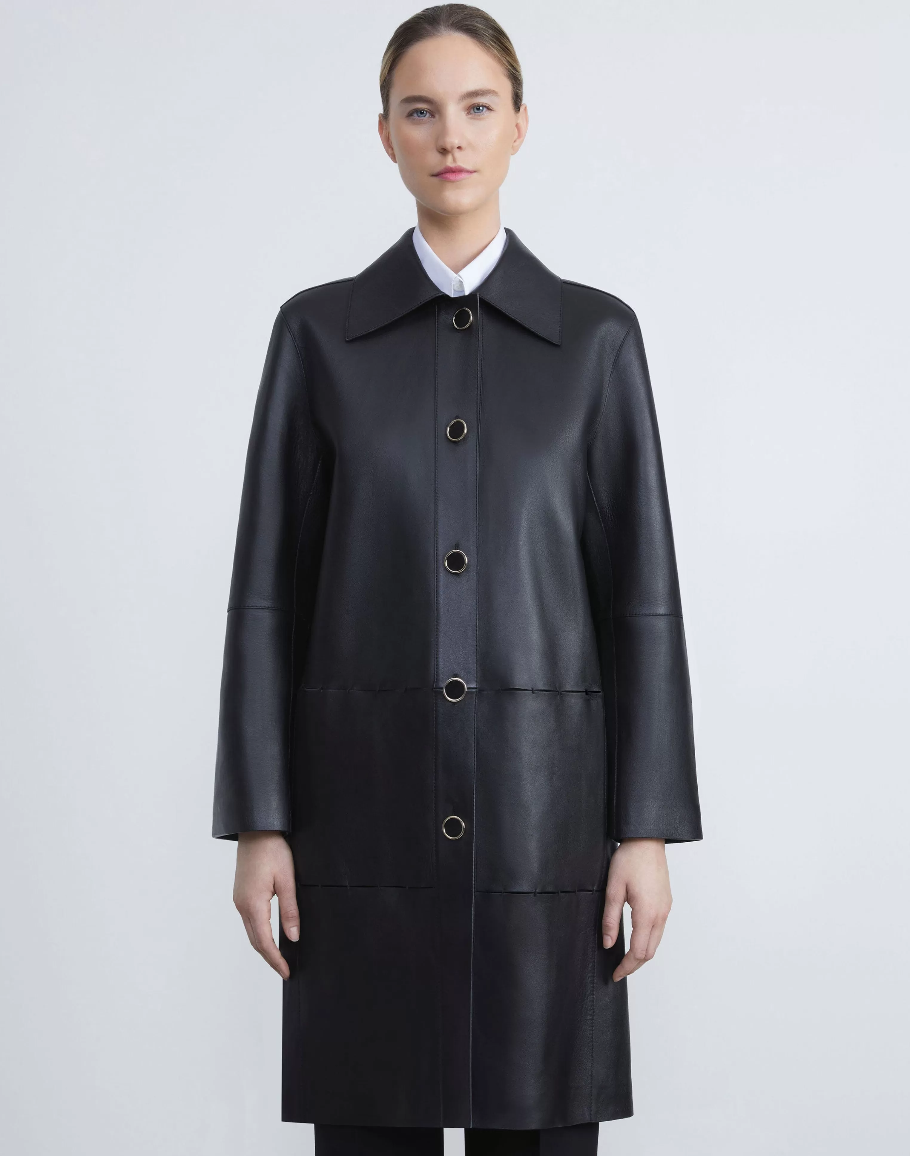 Nappa Leather Double Face Oversized Coat<Lafayette 148 New York Best