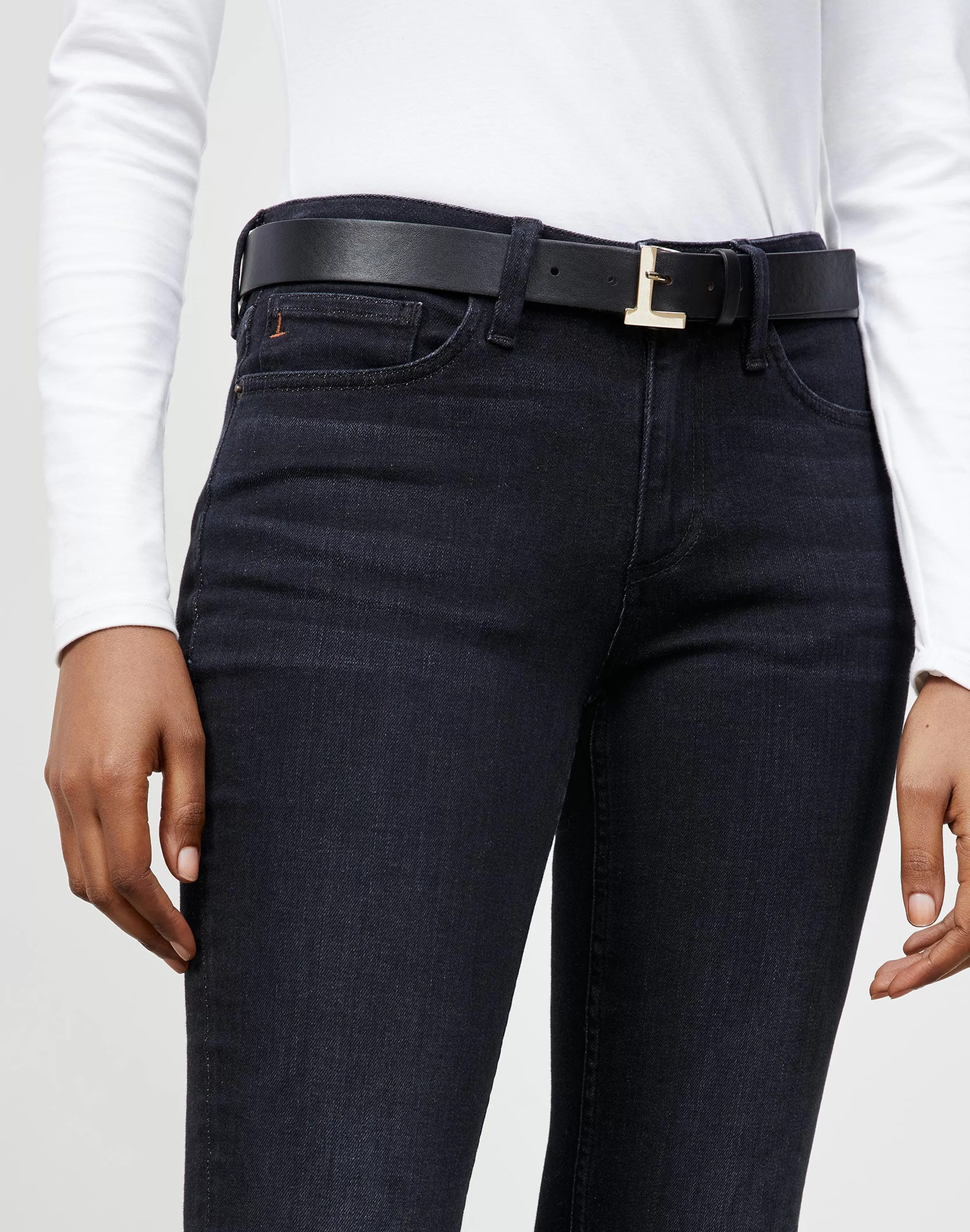 Nappa Leather L Beam Belt<Lafayette 148 New York Outlet